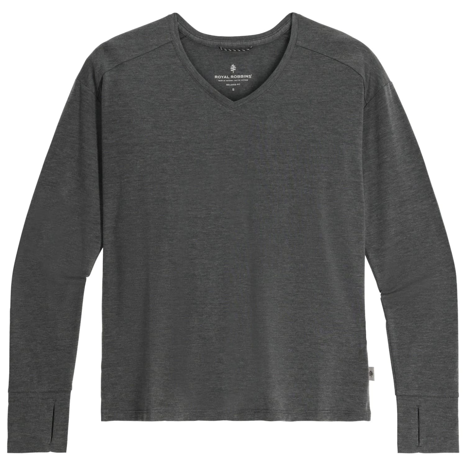 Дамска блуза с дълъг ръкав Royal robbins Women's Madera V Neck Longsleeve - Charcoal Htr
