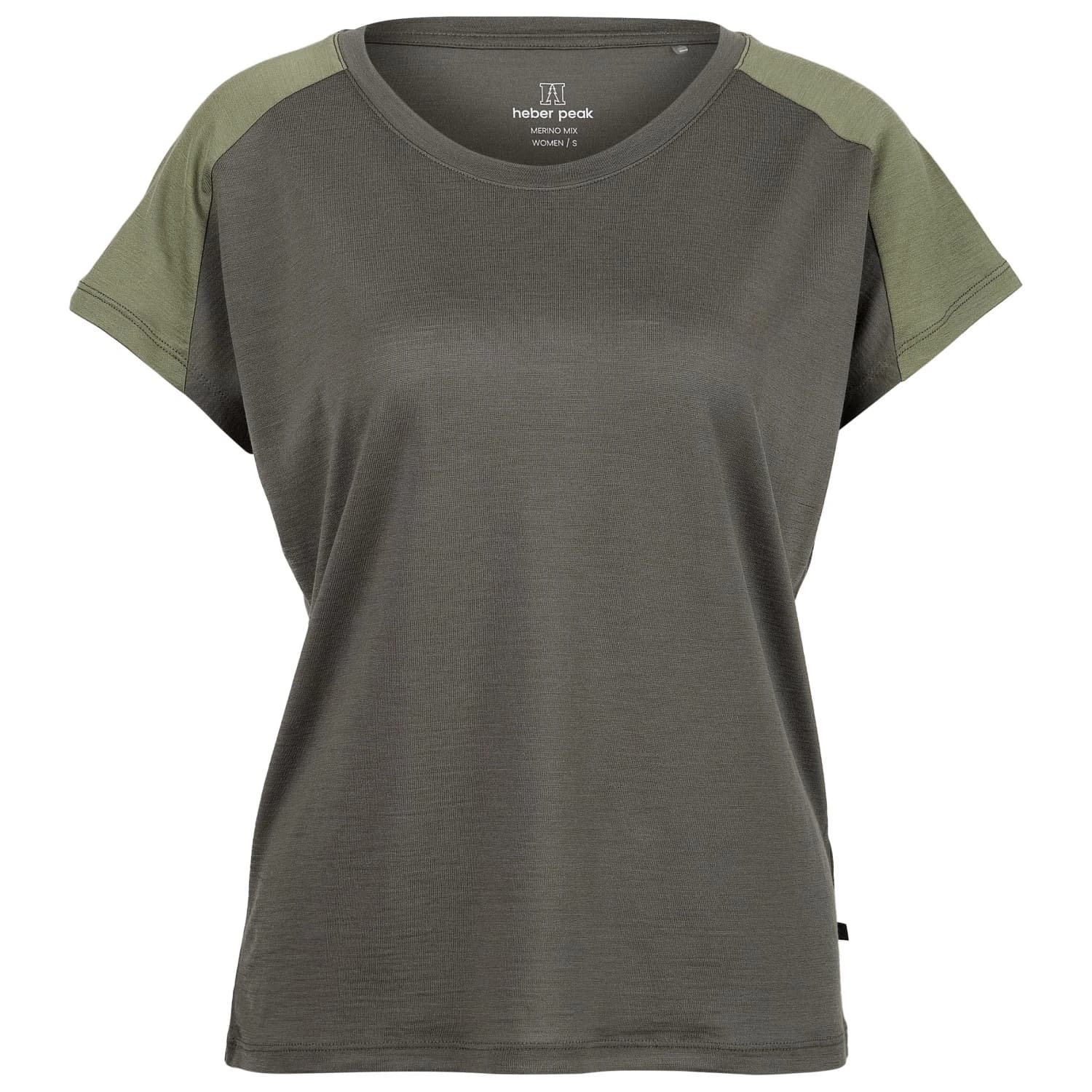 Дамска мериносова блуза Heber Peak Women's MerinoCool165 EvergreenHe. T-Shirt Merino shirt - Olive Nights / Lucky Green