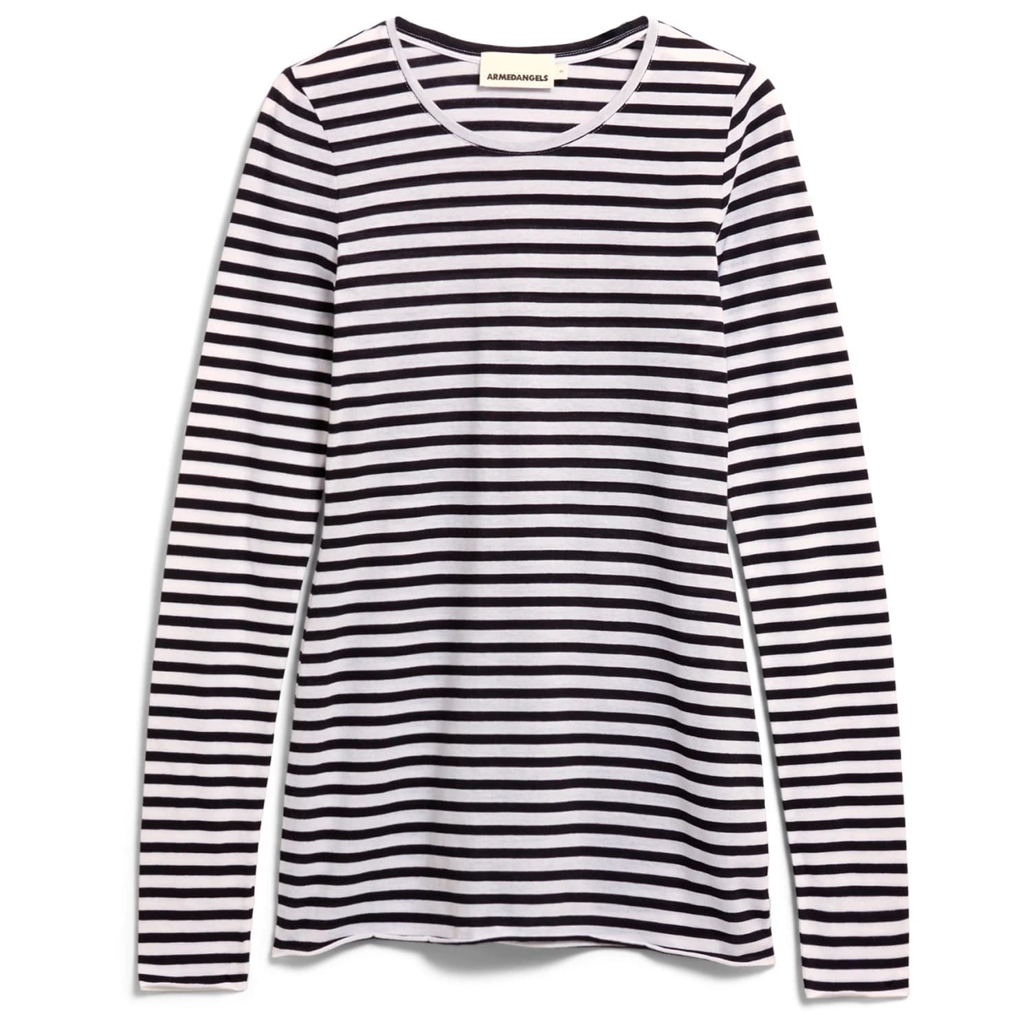 Дамска блуза с дълъг ръкав ARMEDANGELS Women's Einiaara Stripes Longsleeve - White / Black