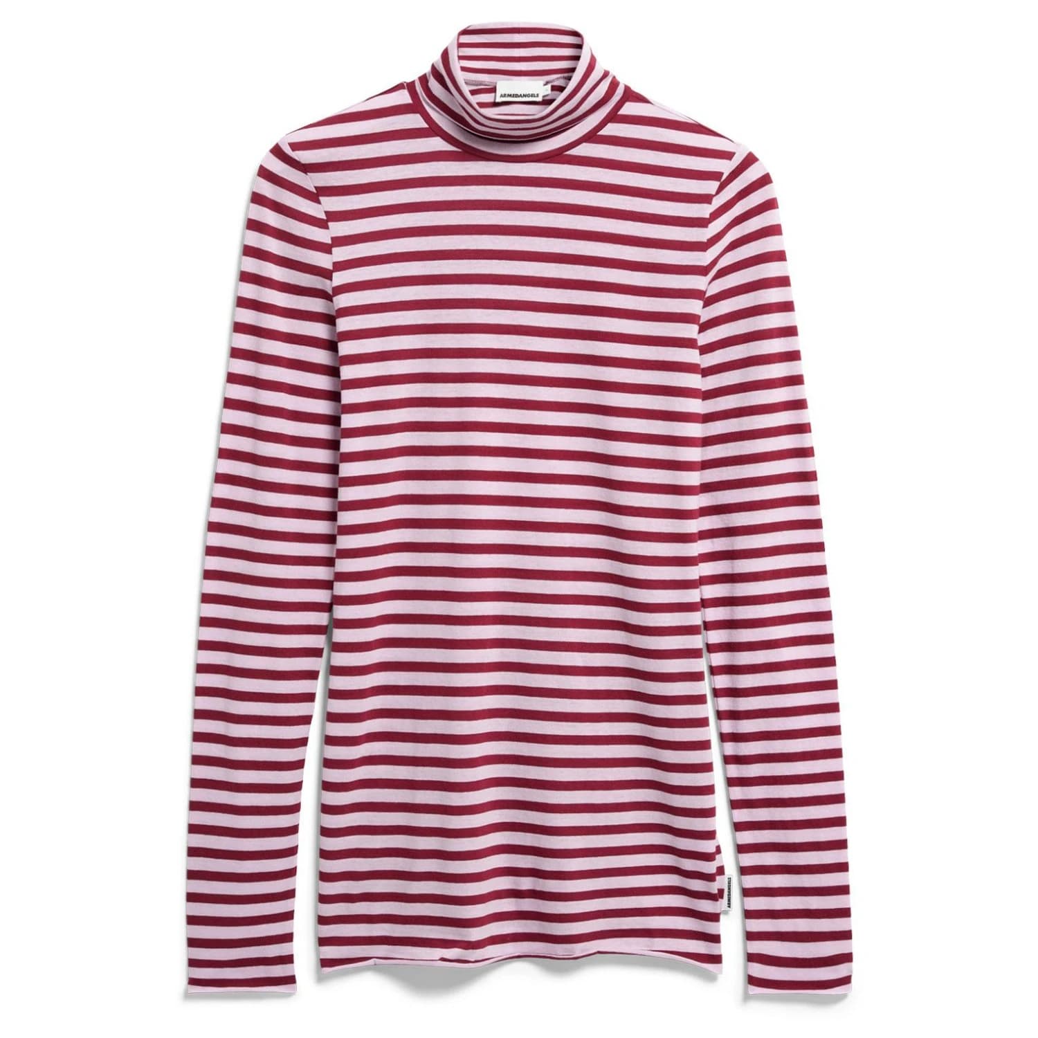 Дамска блуза с дълъг ръкав ARMEDANGELS Women's Grazilianaa Stripes Longsleeve - Moonlit Lilac / Velvet Red