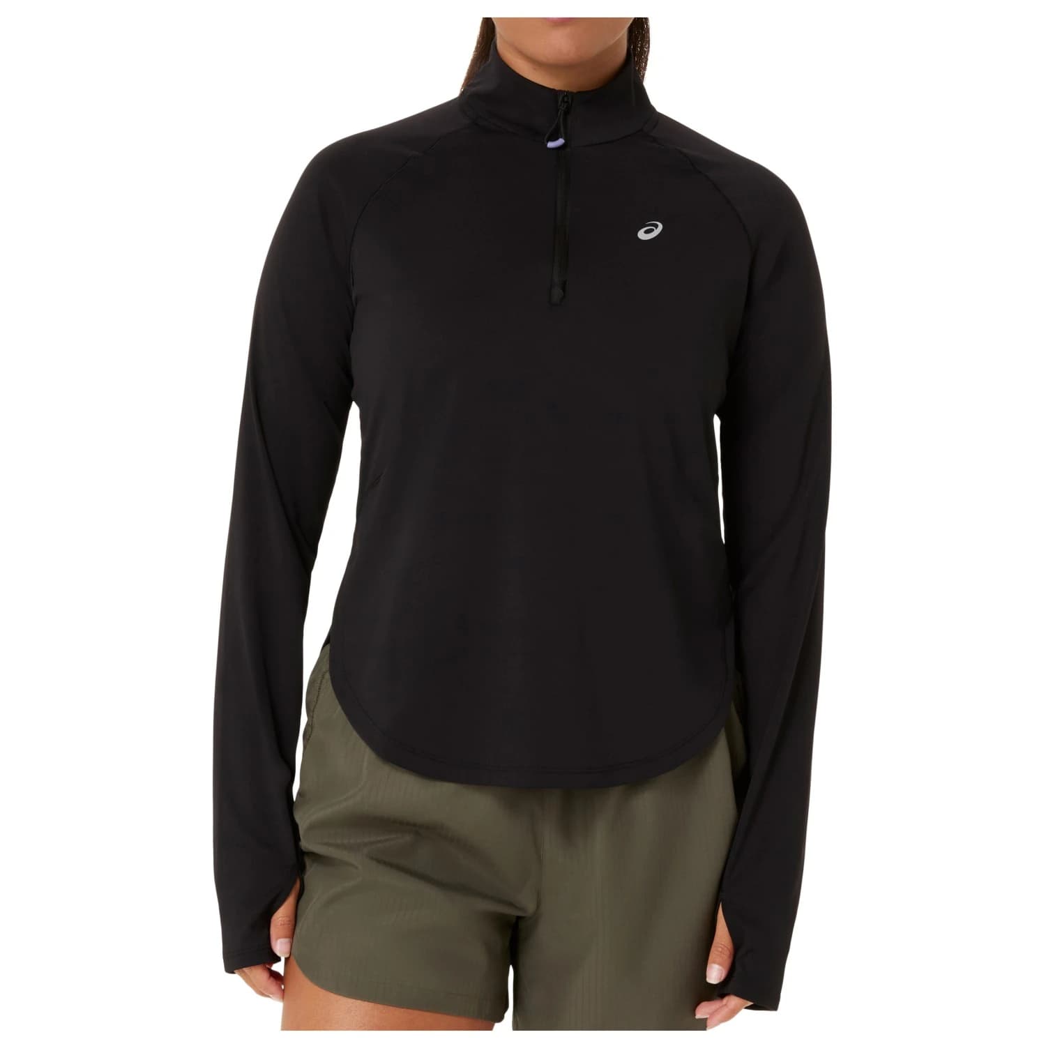 Дамска тениска Asics Women's Nagino Run 1/4 Zip L/S Top Running shirt - Performance Black