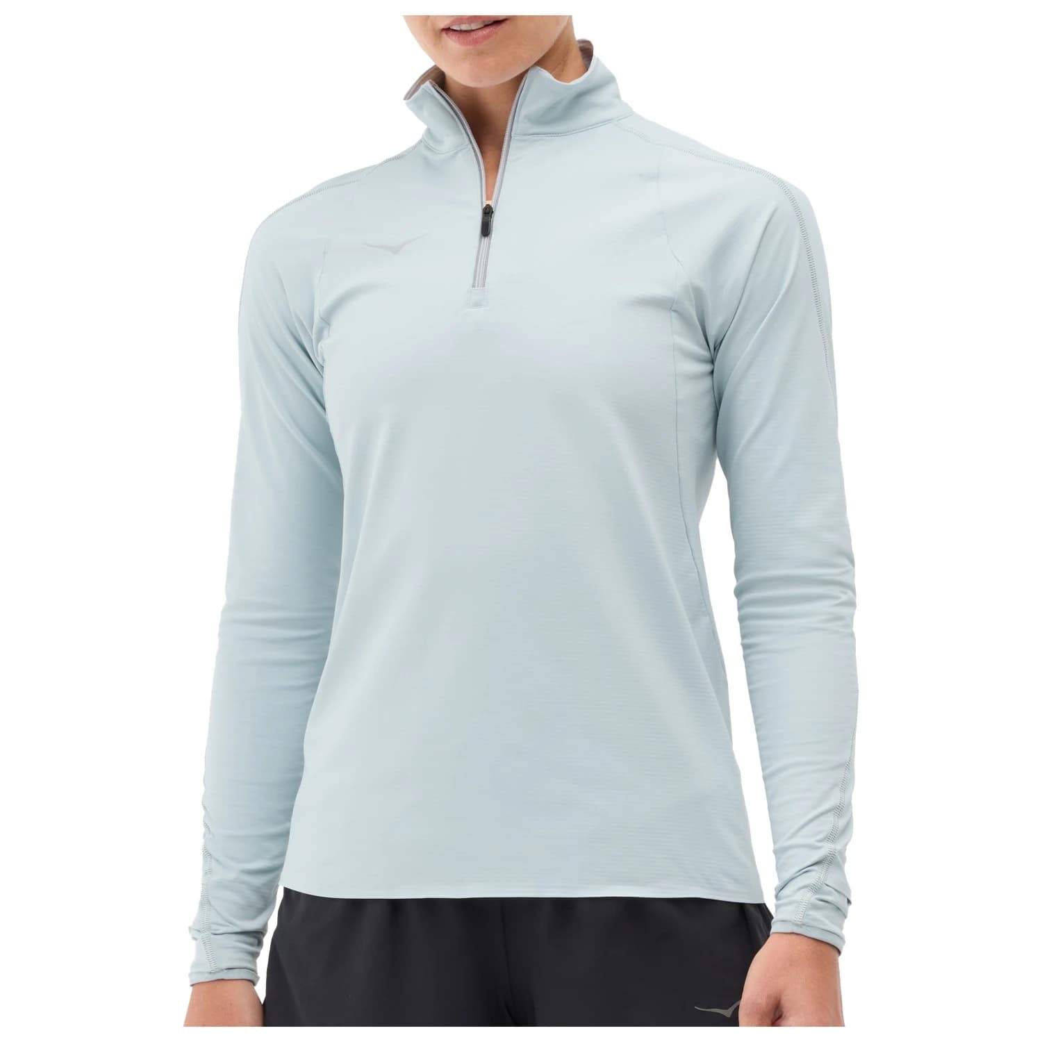 Дамска тениска HOKA Women's Glidetech Quarter Zip Running shirt - Mineral Blue
