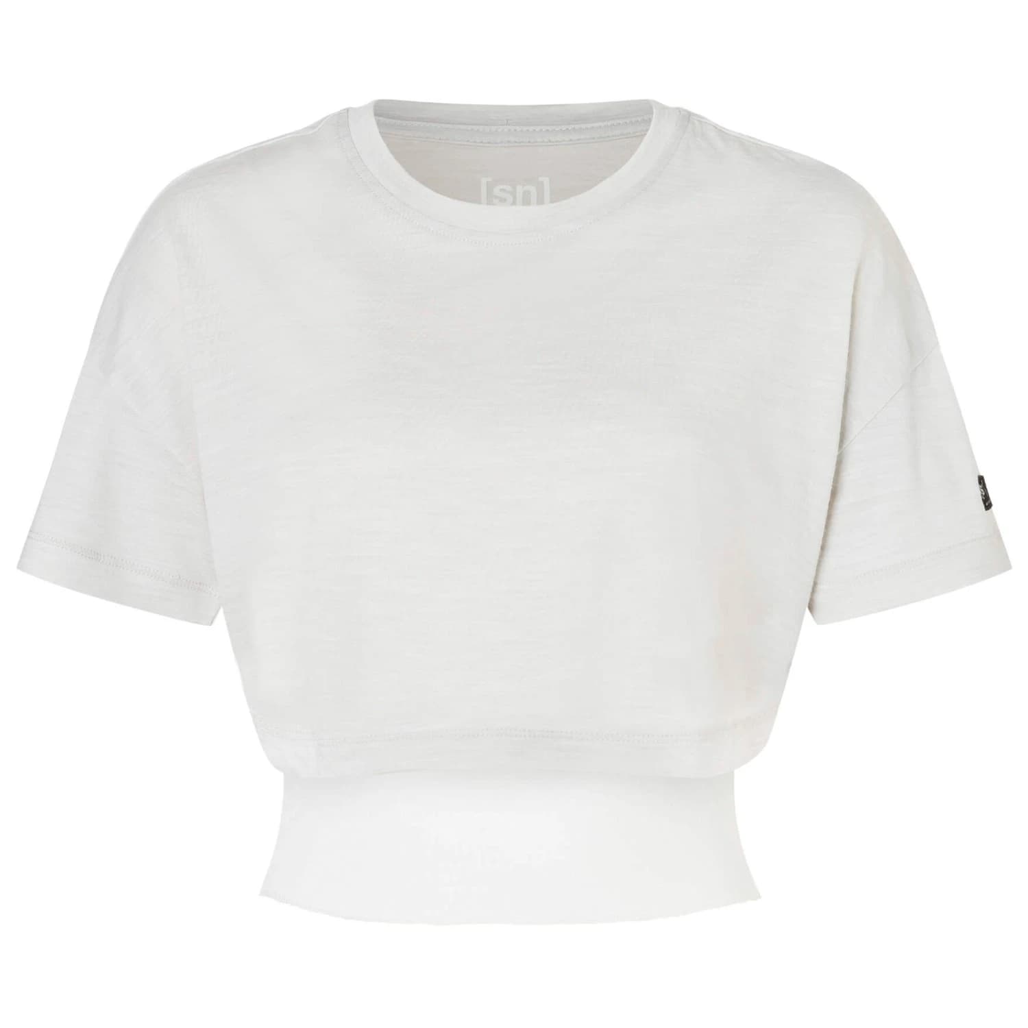 Дамска мериносова блуза super.natural Women's Crop Tee Merino shirt - White Stone Melange / Fresh White
