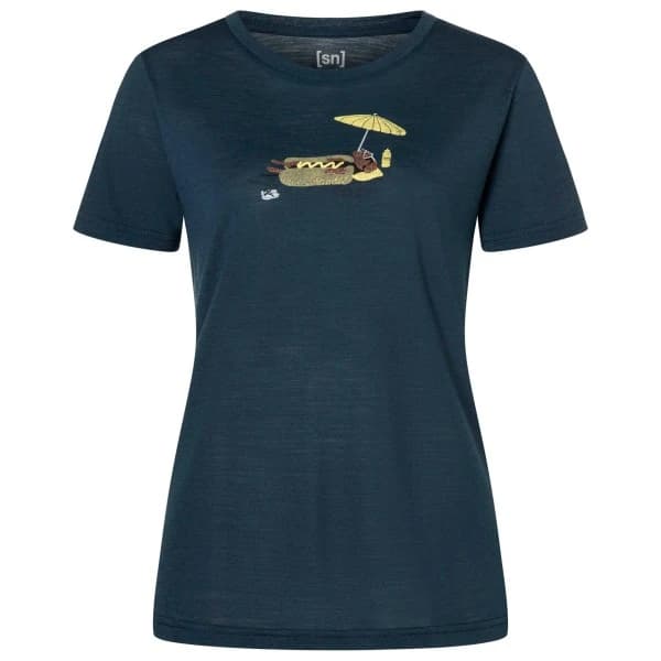 Мериносова блуза Super.natural Women's Hot Dog Tee Merino shirt - Blueberry / Various