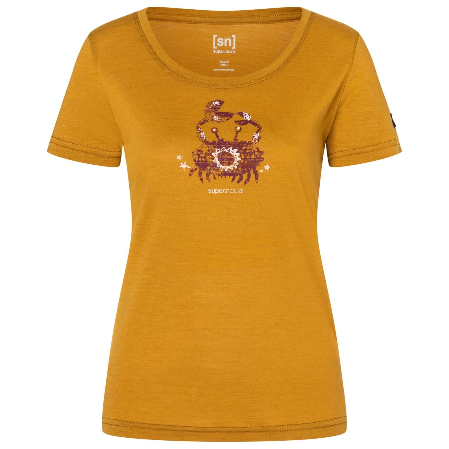 Дамска мериносова блуза super.natural Women's Mrs Crab Tee Merino shirt - Dried Tobacco / Various
