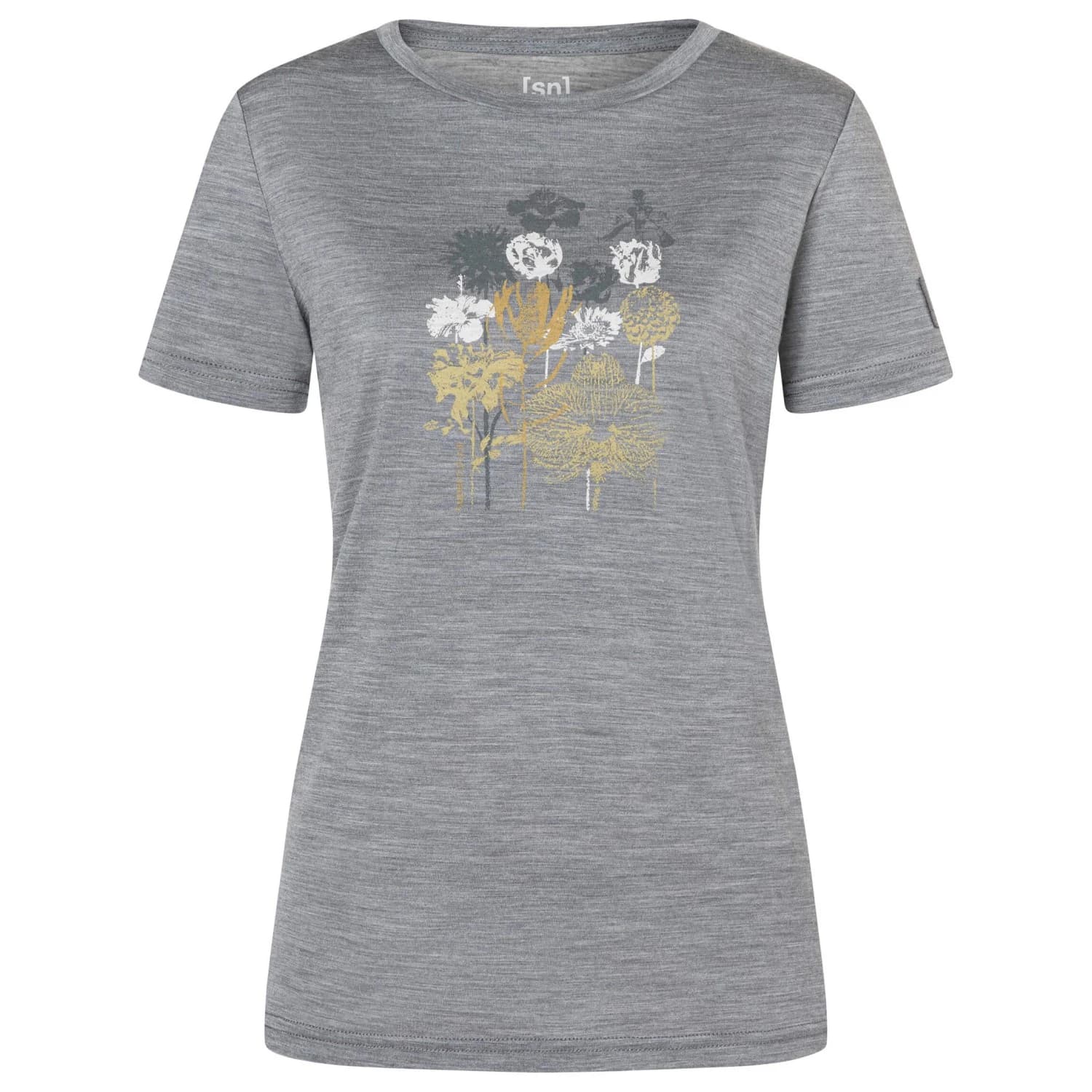 Дамска мериносова блуза super.natural Women's Orchid Bio Jersey Tee Merino shirt - Cashmere Grey Melange / Sahara / Various