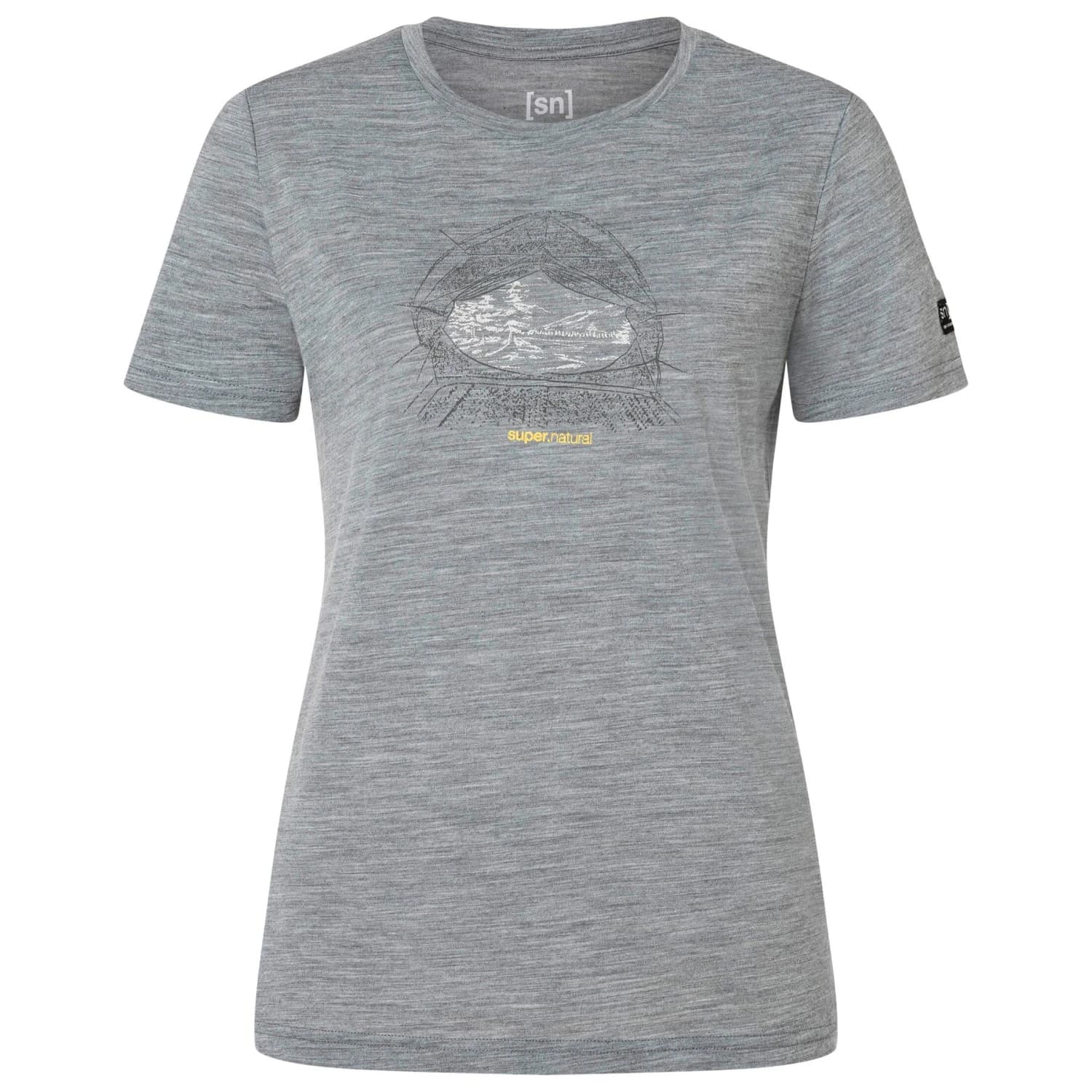 Дамска мериносова блуза super.natural Women's Tent View Tee Merino shirt - Cashmere Grey Melange / Various