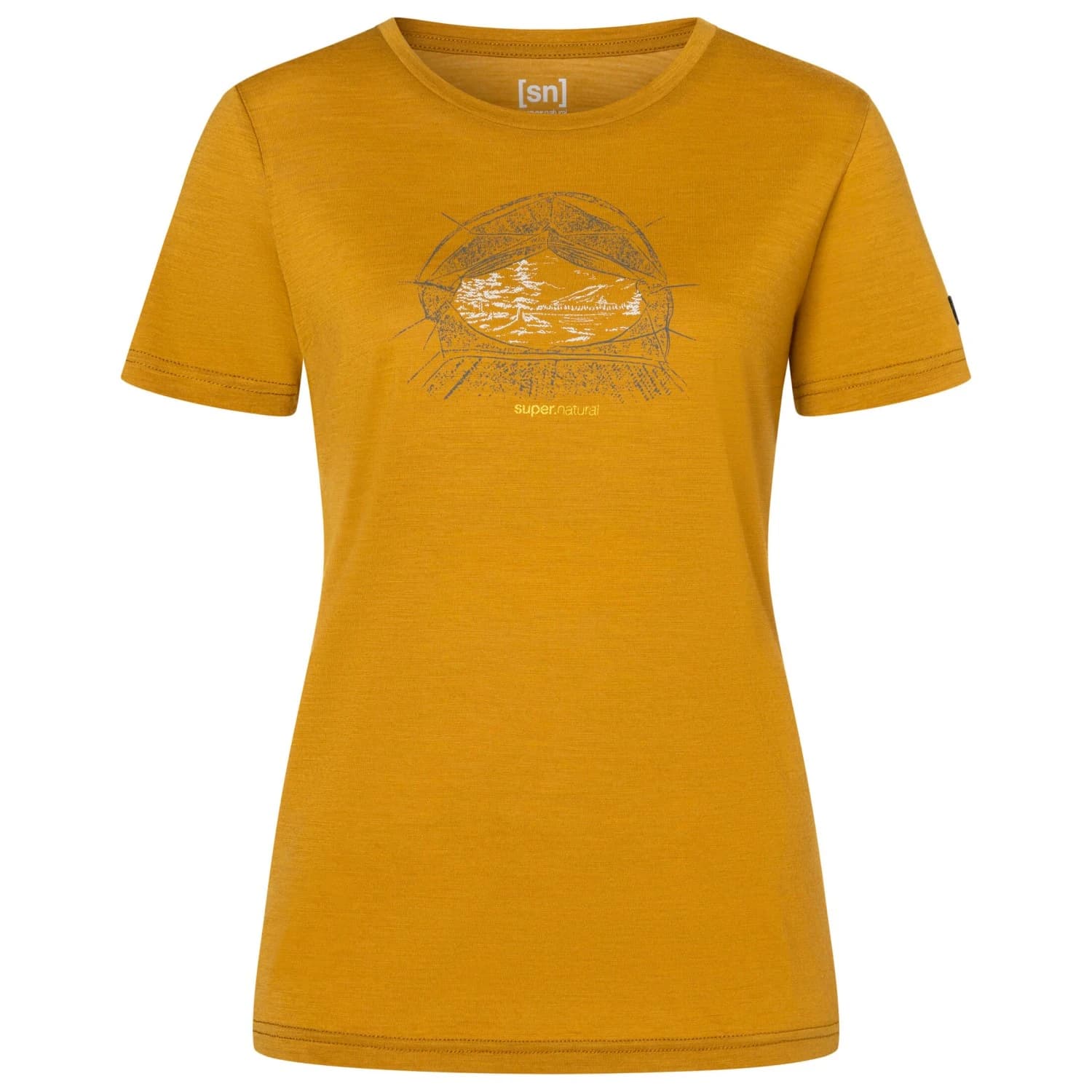 Дамска мериносова блуза super.natural Women's Tent View Tee Merino shirt - Dried Tobacco / Various