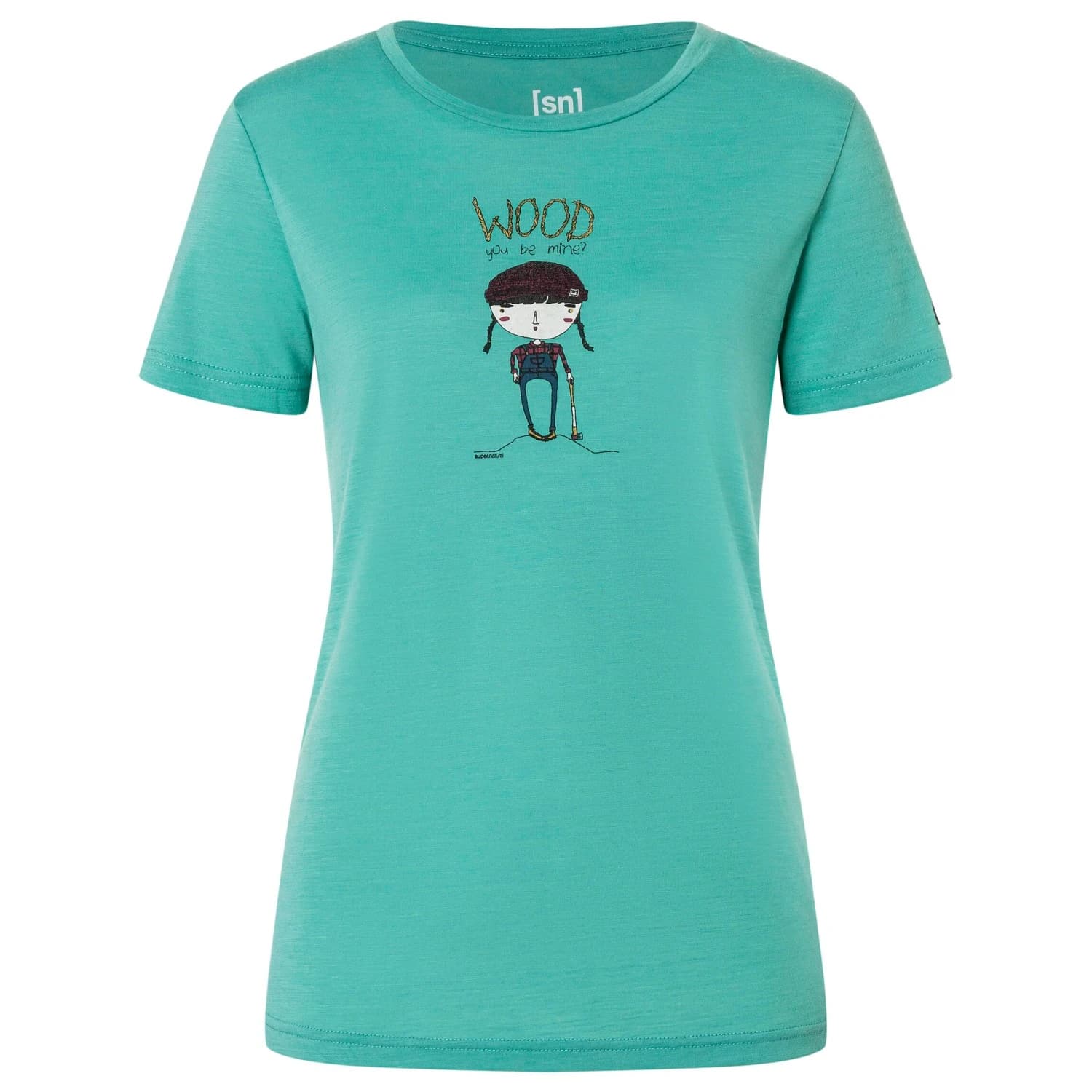 Дамска мериносова блуза super.natural Women's Wood Craftine Tee Merino shirt - Lagoon Green / Various