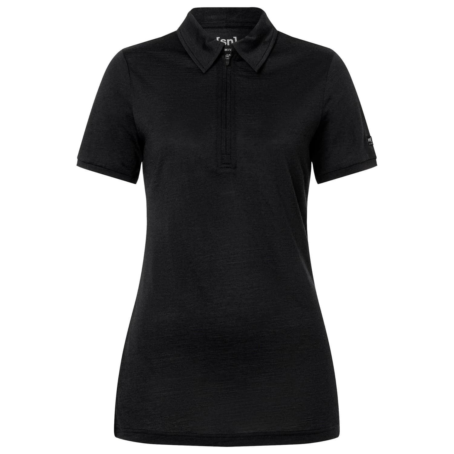 Дамска мериносова блуза super.natural Women's Zip Polo Merino shirt - Jet Black