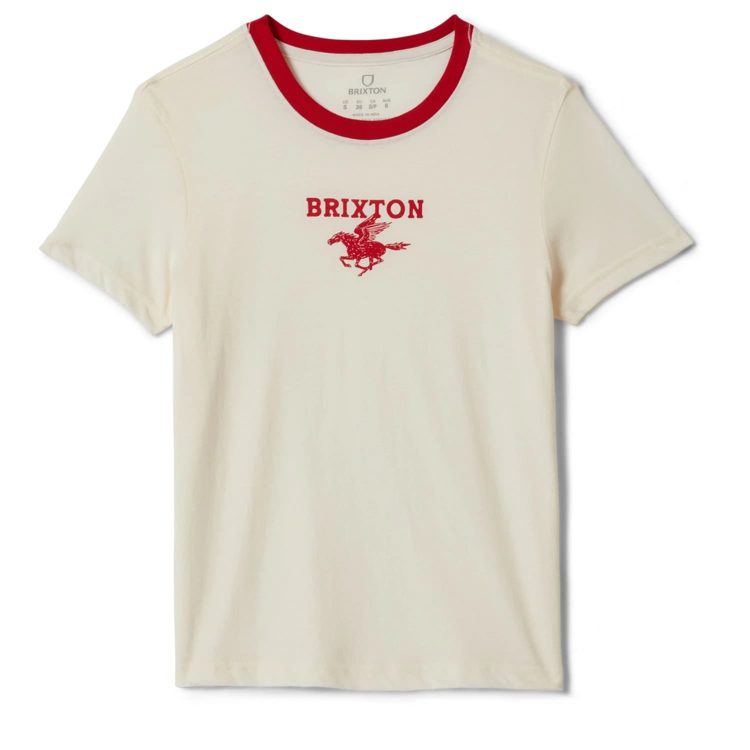 Дамска тениска Brixton Women's Pegasus Slim Crew Tee T-shirt - Vintage White