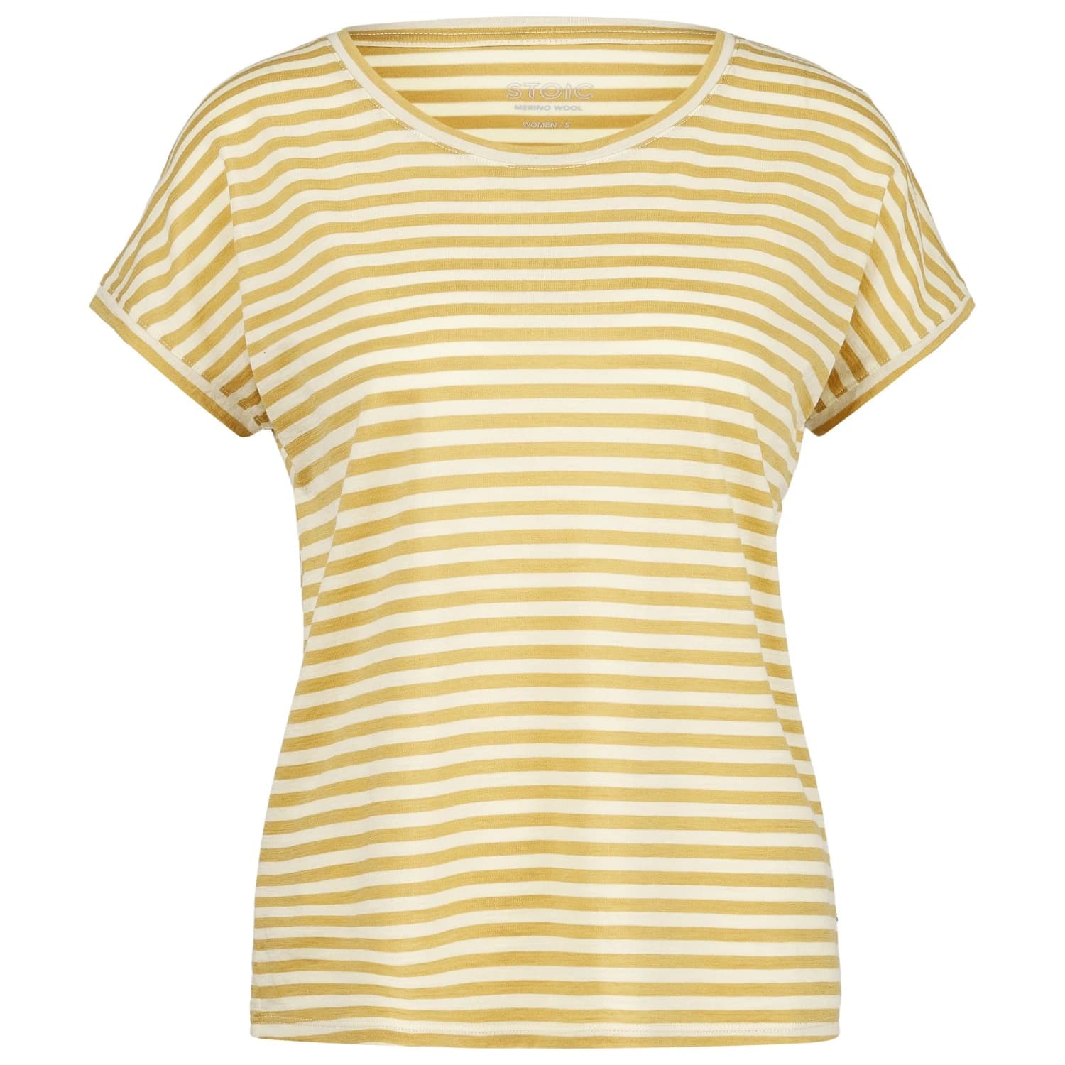 Дамска мериносова блуза Stoic Women's Merino155 LaholmSt. Loose Shirt Striped Merino shirt - Curry Yellow / Soft Yellow
