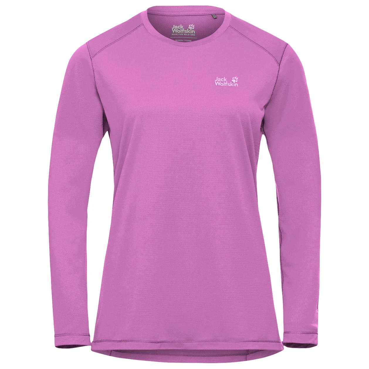 Дамска спортна тениска Jack Wolfskin Women's Prelight Suncool L/S Sport shirt - Foxglove