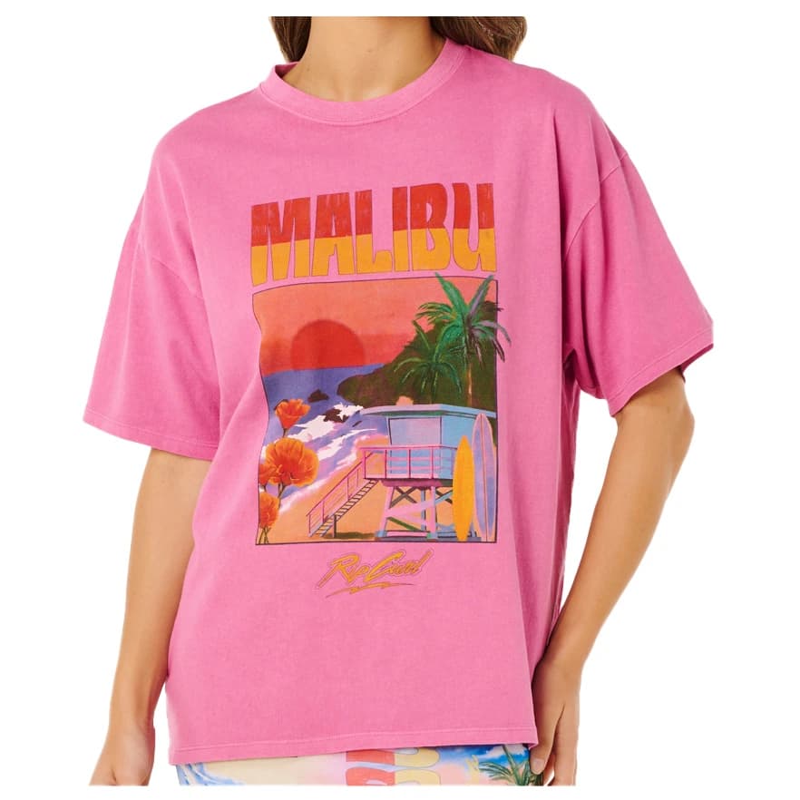 Дамска тениска Rip Curl Women's Hayley O Heritage Tee T-shirt - Super Pink