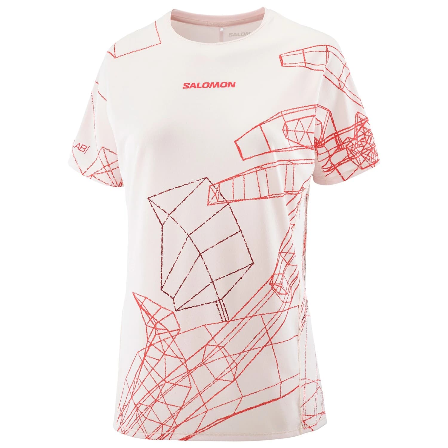 Дамска тениска Salomon Women's S/Lab Speed Tee Running shirt - Lilac Ash / Fiery Red