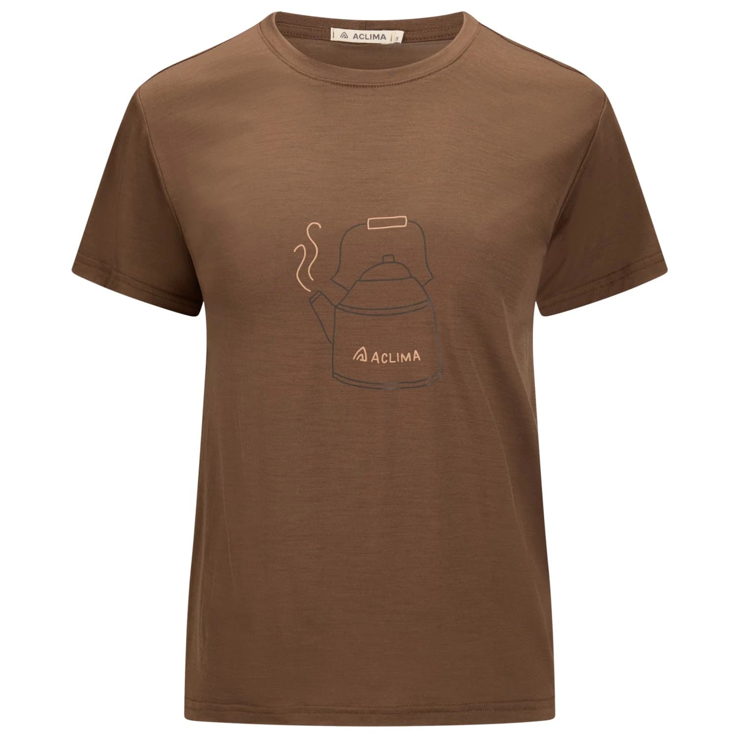 Дамска мериносова блуза Aclima Women's Lightwool 140 Tee Kettle Merino shirt - Dark Earth