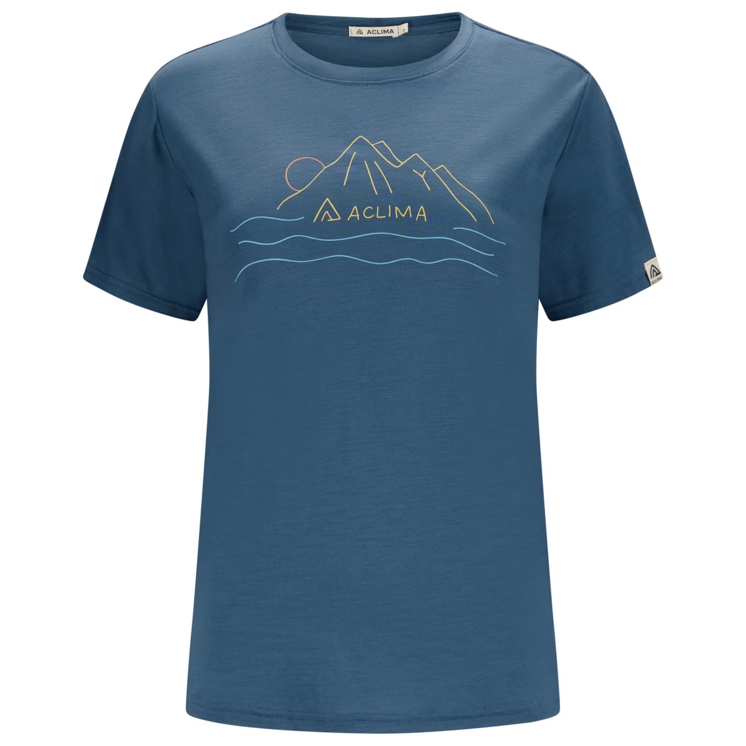 Дамска мериносова блуза Aclima Women's Lightwool 140 Tee Sunset Merino shirt - Blue Fusion