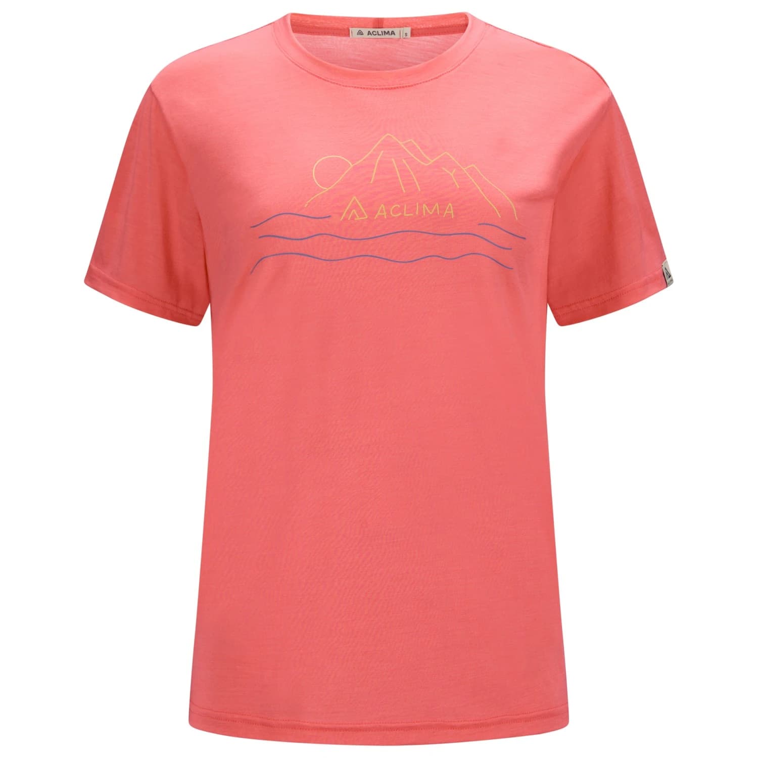 Дамска мериносова блуза Aclima Women's Lightwool 140 Tee Sunset Merino shirt - Sun Kissed Coral