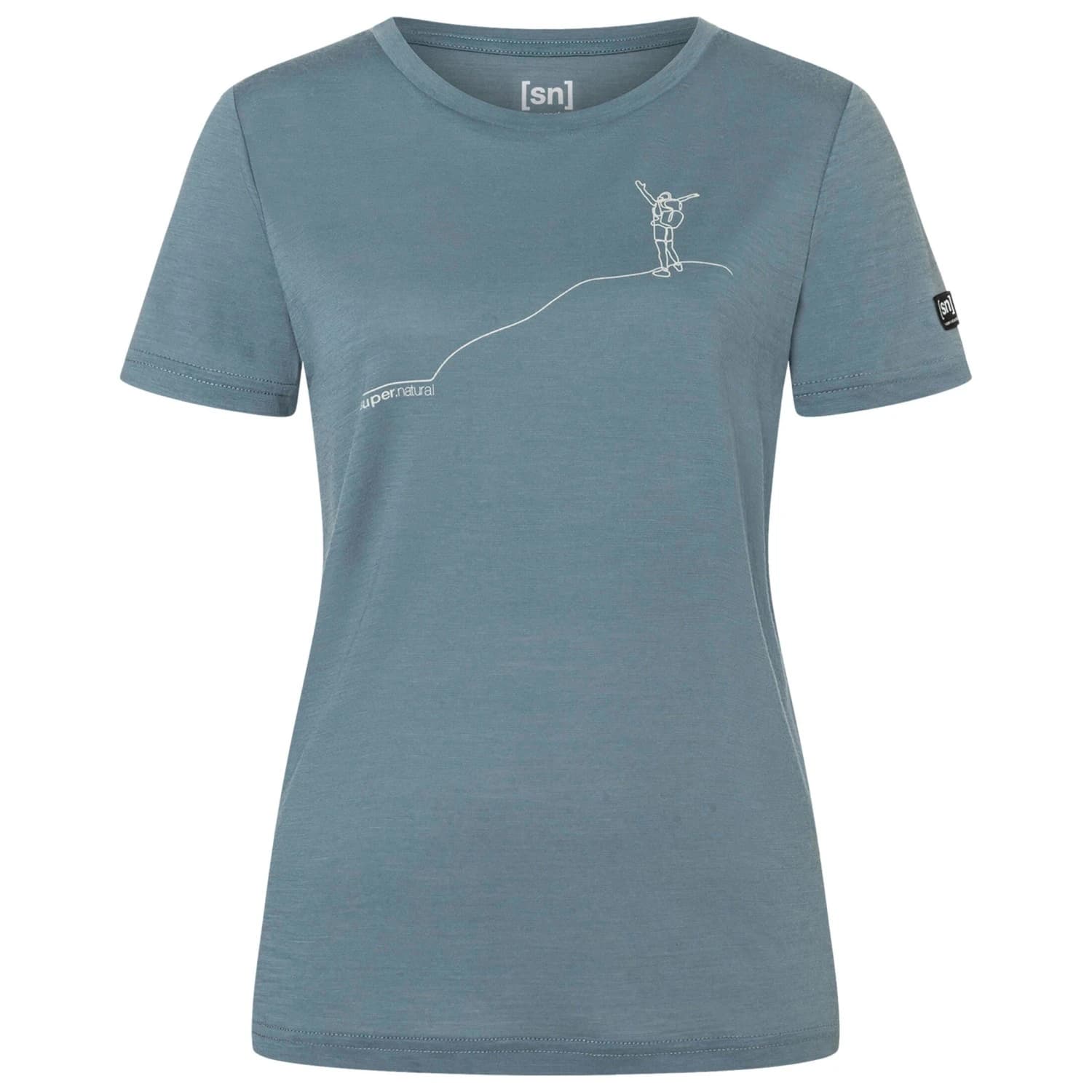 Дамска мериносова блуза super.natural Women's Bergglück Tee Exclusive Merino shirt - Stormy Weather / Feather Grey