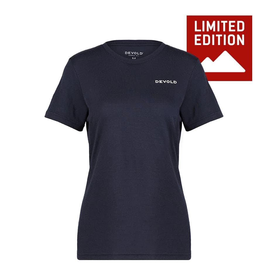 Дамска мериносова блуза Devold Women's Logo Tee Exclusive Merino shirt - Ink