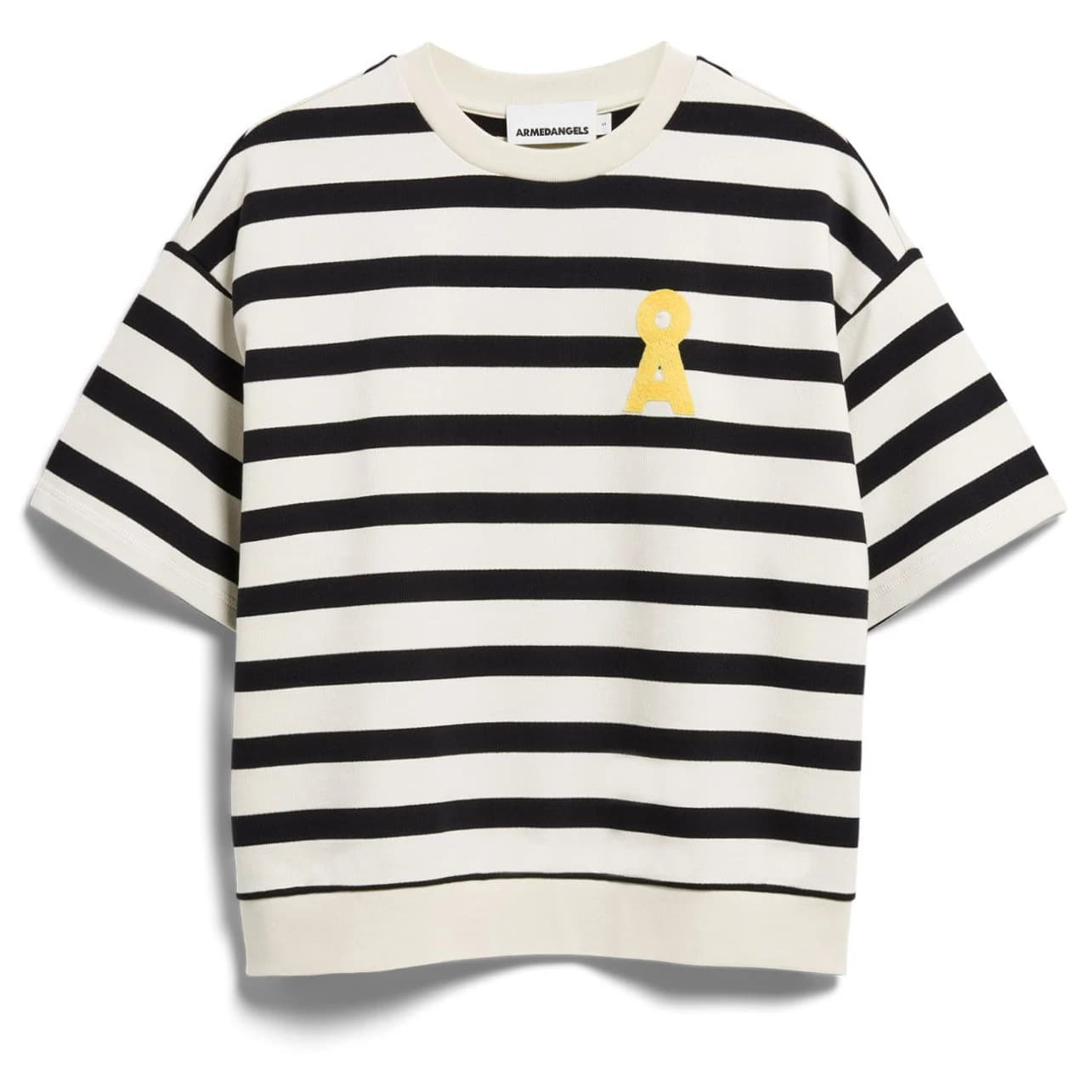 Дамска тениска Armedangels Women's Bamikaa Stripe Sweat T-shirt - Undyed / Black
