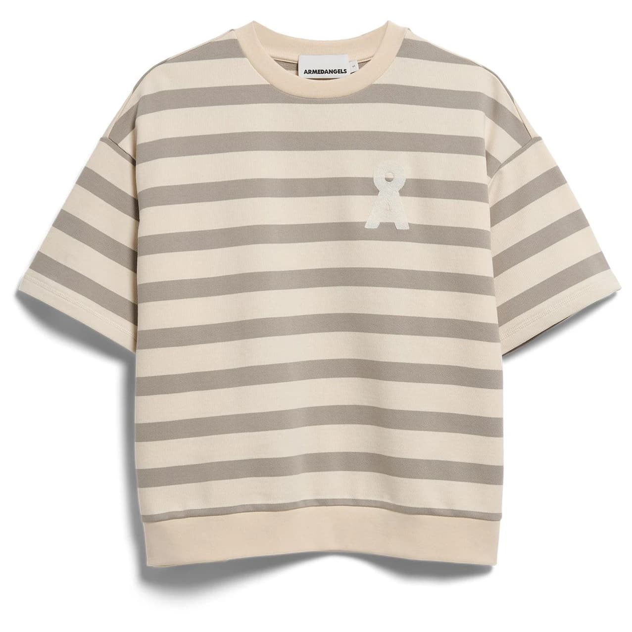 Дамска тениска ARMEDANGELS Women's Bamikaa Stripe Sweat T-shirt - Undyed / Seal Grey