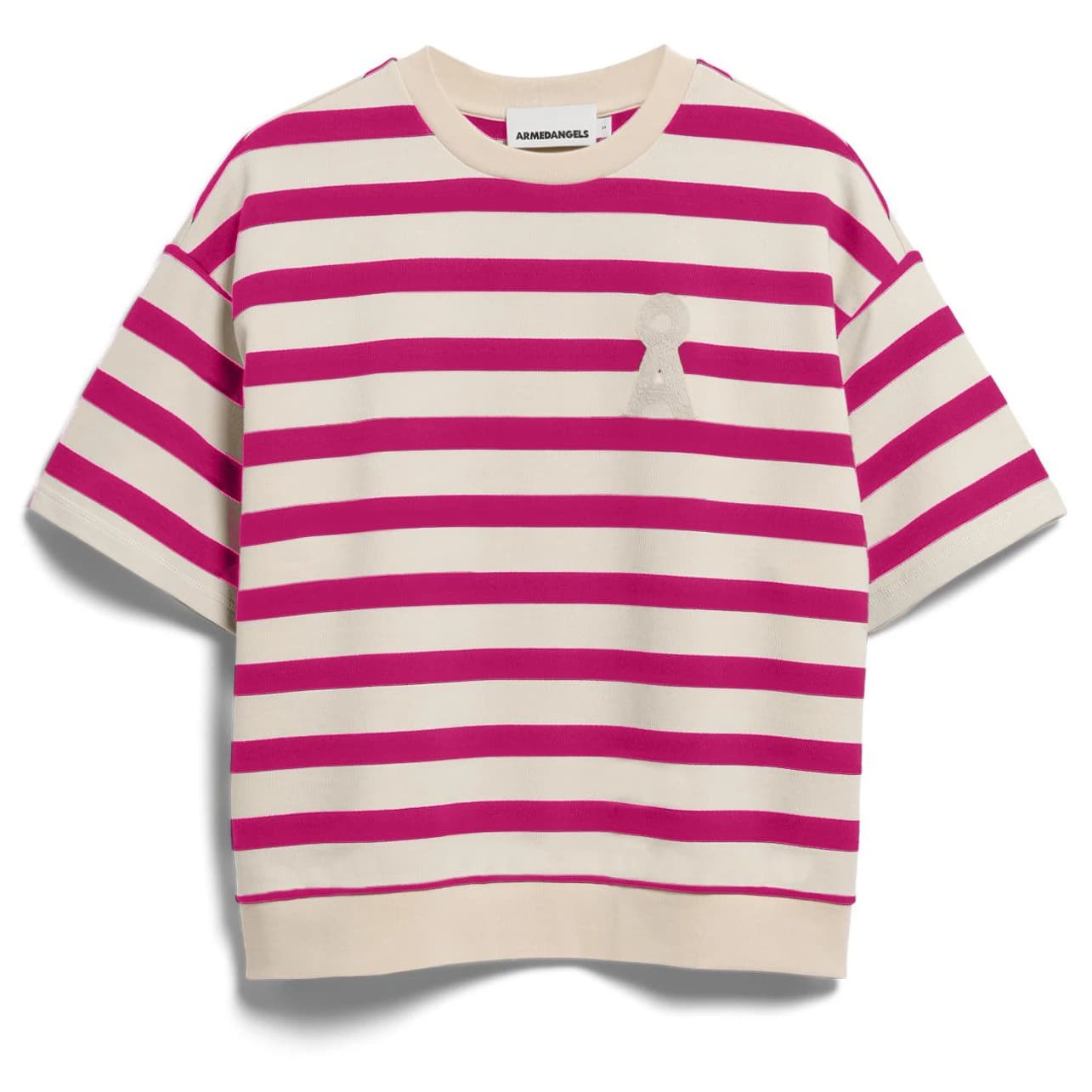 Дамска тениска Armedangels Women's Bamikaa Stripe Sweat T-shirt - Undyed / Very Berry