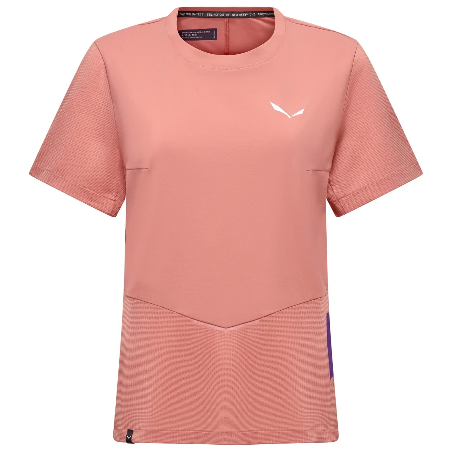 Дамска спортна тениска Salewa Women's Pedroc Dry Hyb T-Shirt Sport shirt - Desert Pink