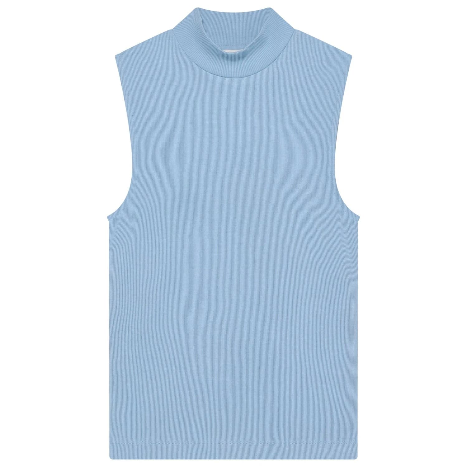 Дамски топ Knowledgecotton apparel Women's High Neck Rib Top - Skyway