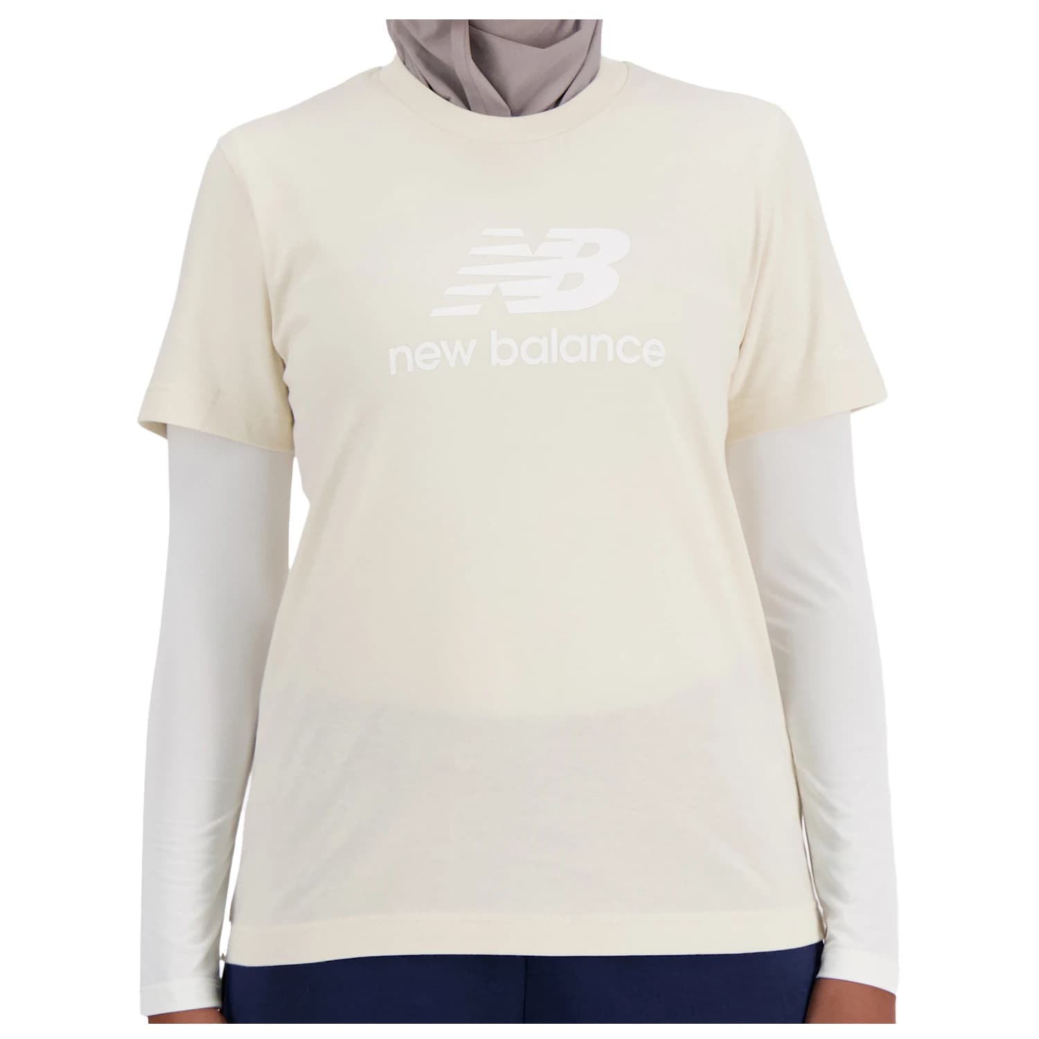 Дамска тениска New Balance Women's Sport Essentials Jersey Logo T-Shirt - Linen