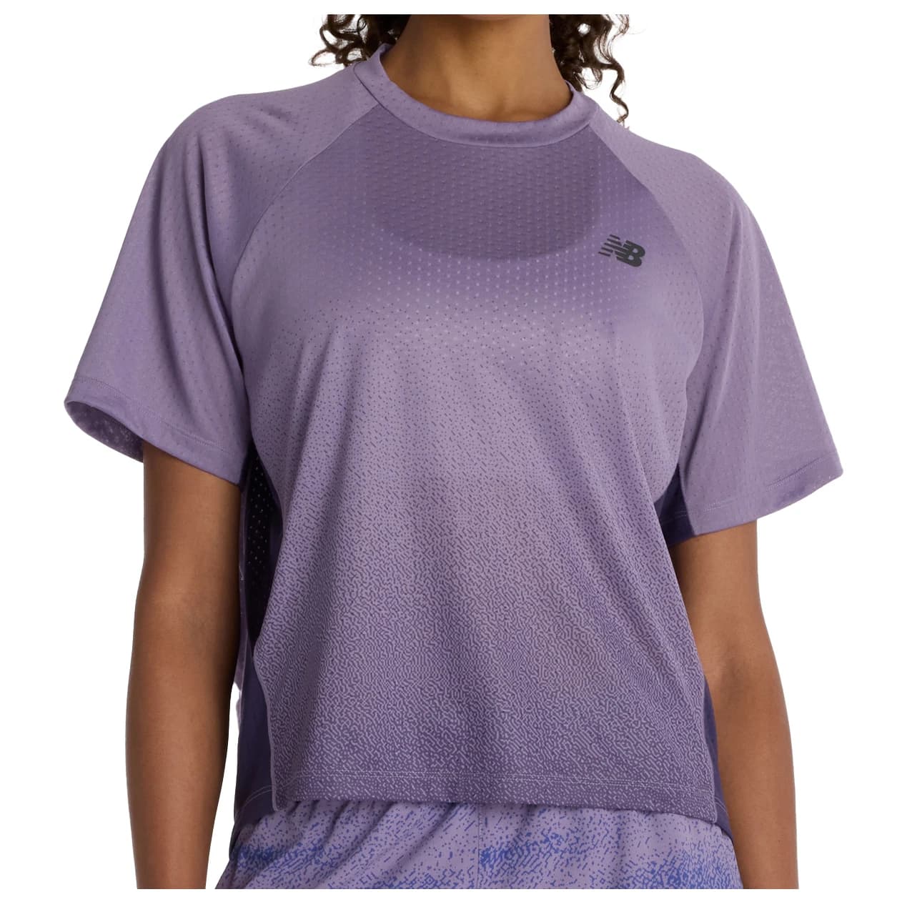 Дамска тениска New Balance Women's Viz-Tech Run T-Shirt Running shirt - Candied Violet