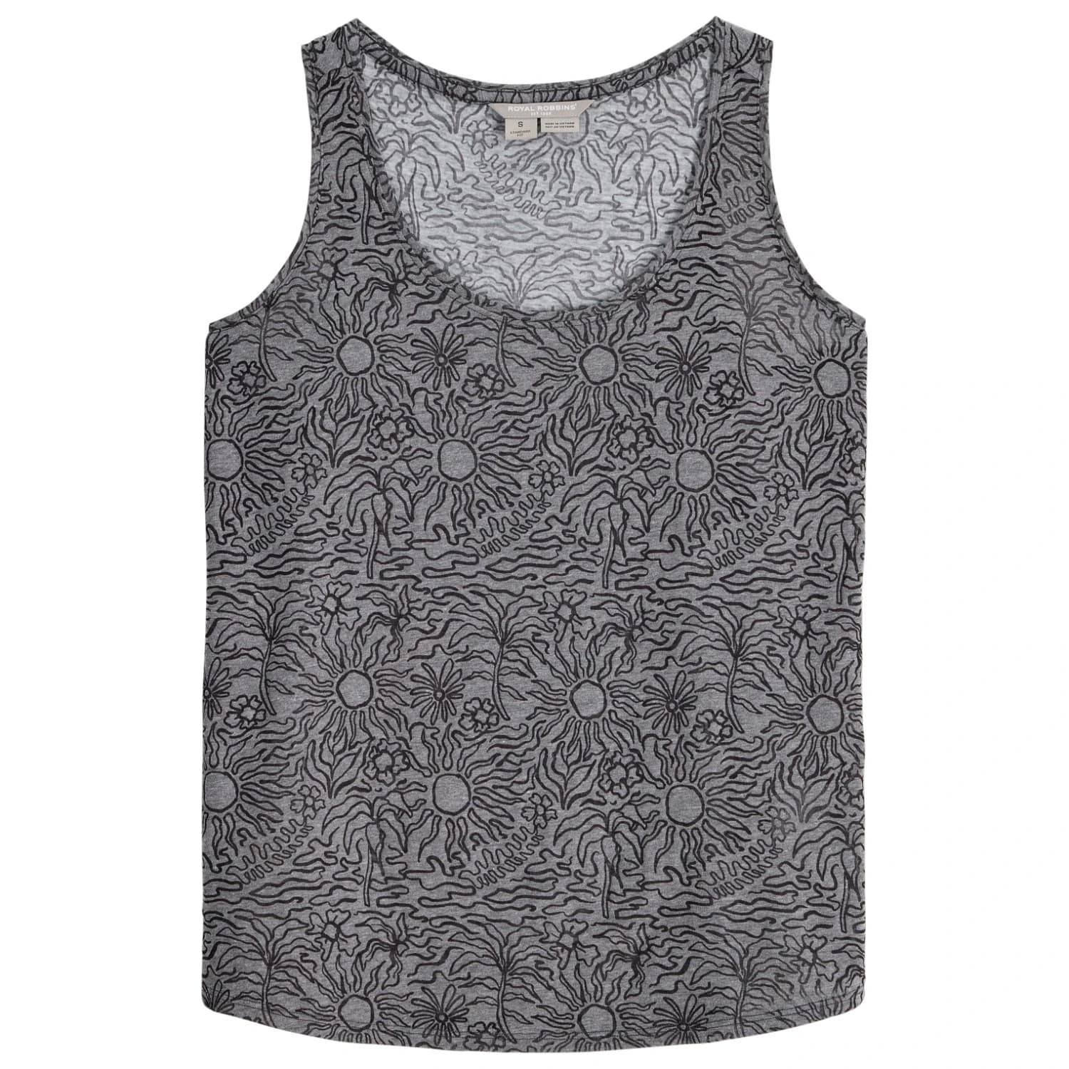 Дамски потник с широка презрамка Royal robbins Women's Featherweight Tank Tank top - Charcoal Htr Sunburst Pt