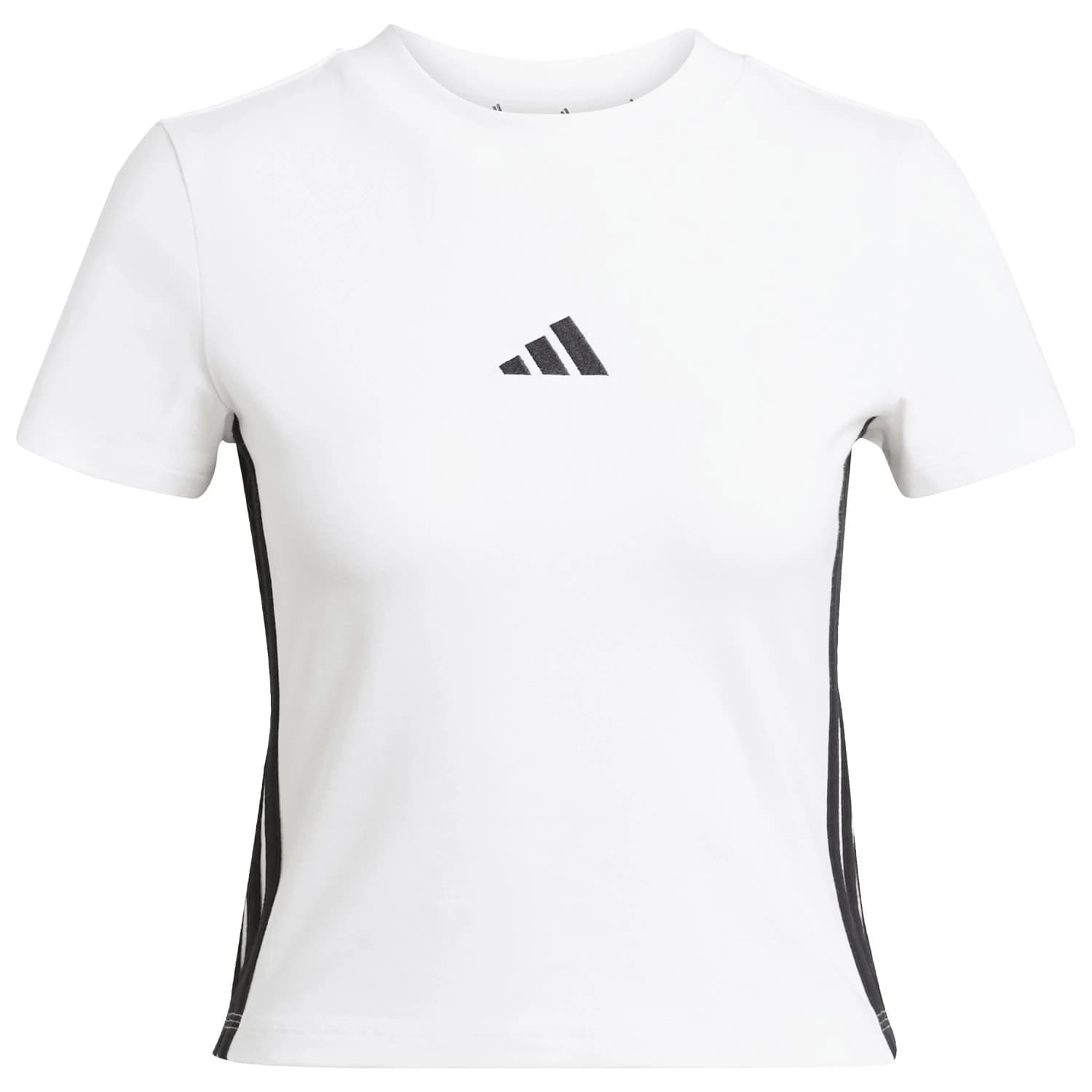 Дамска тениска adidas Women's 3-Stripes SJ Baby Tee T-shirt - White / Black
