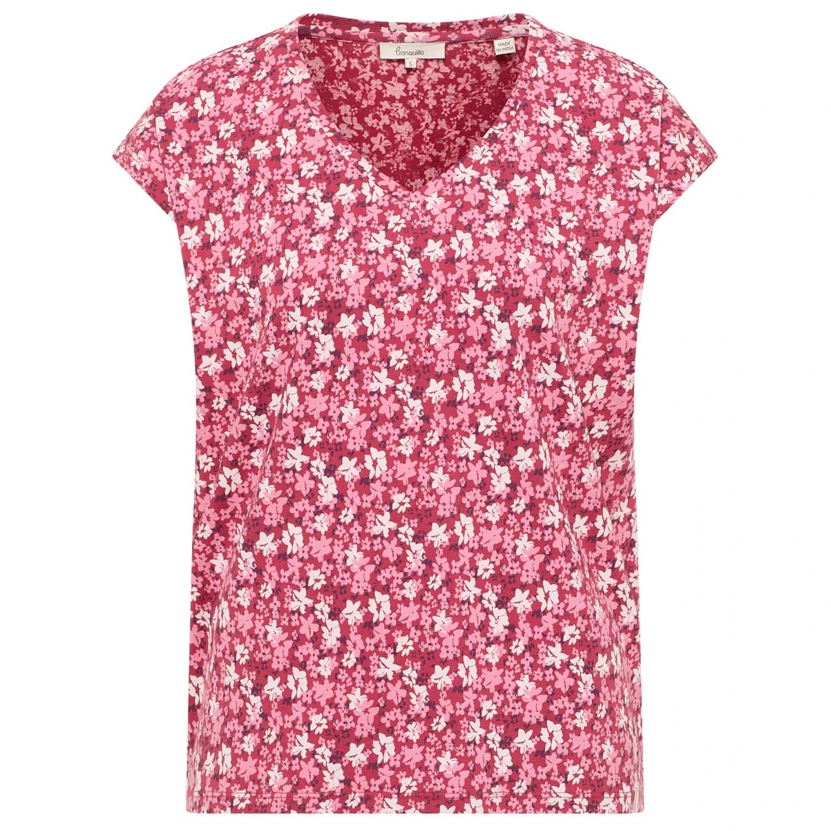 Тениска Tranquillo Women's Jerseyshirt Elliin T-shirt - Red Wildflowers