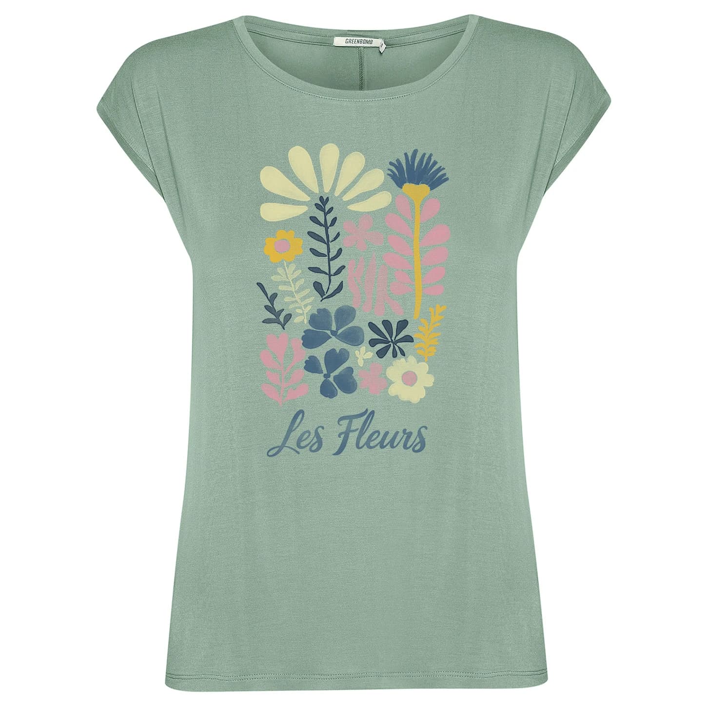 Дамска тениска Greenbomb Women's Les Fleurs Timid T-shirt - Pale Green