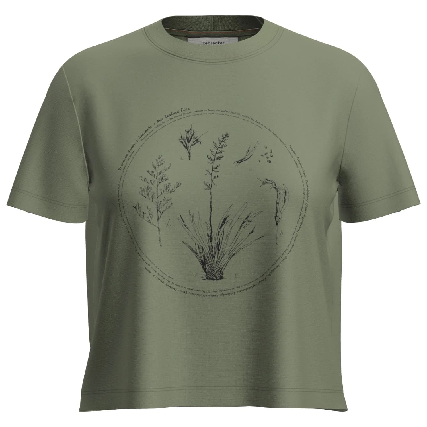 Дамска мериносова блуза Icebreaker Women's Merino 150 Tech Lite S/S Seed Story Merino shirt - Lichen