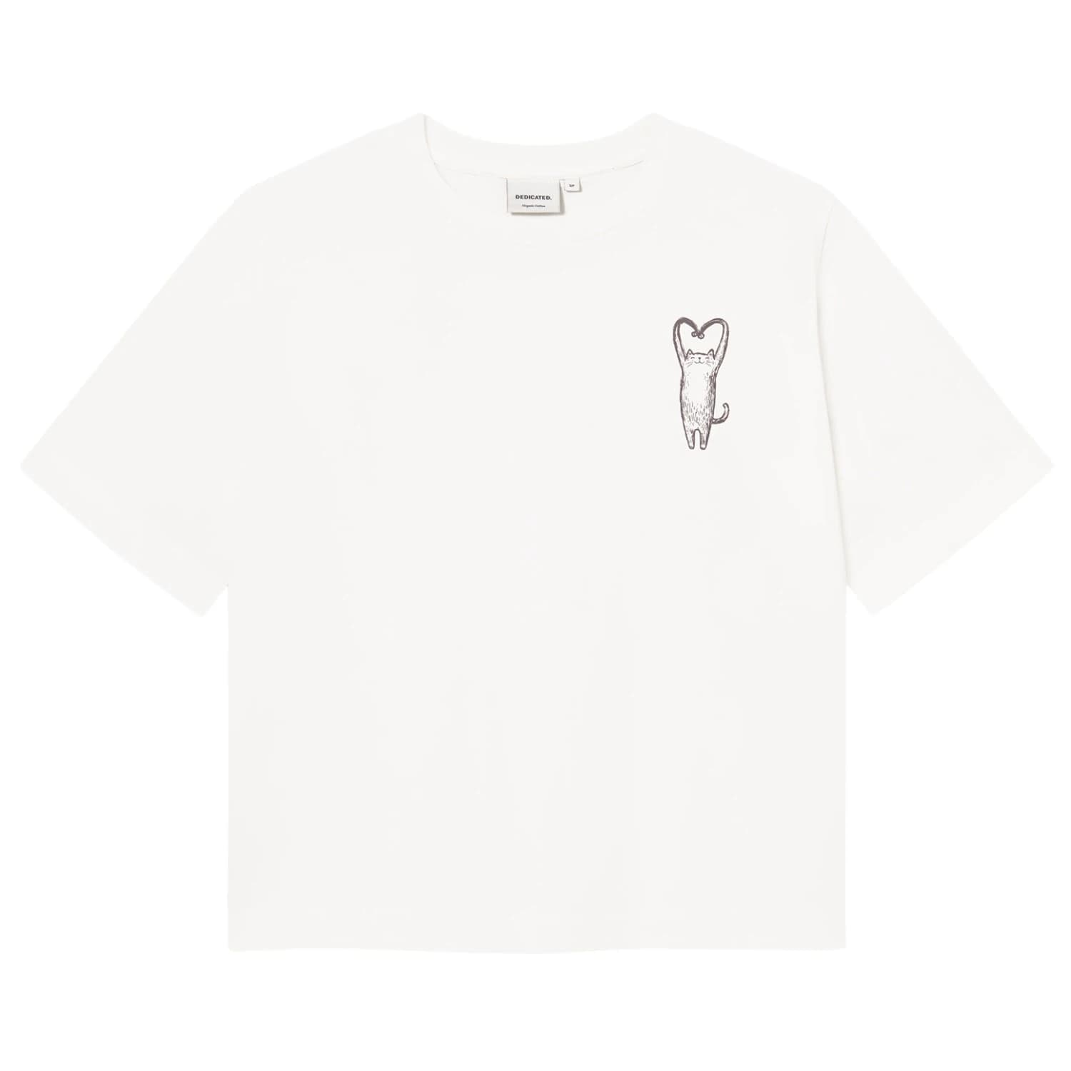 Дамска тениска DEDICATED Women's T-Shirt Vadstena T-shirt - Heart Cat