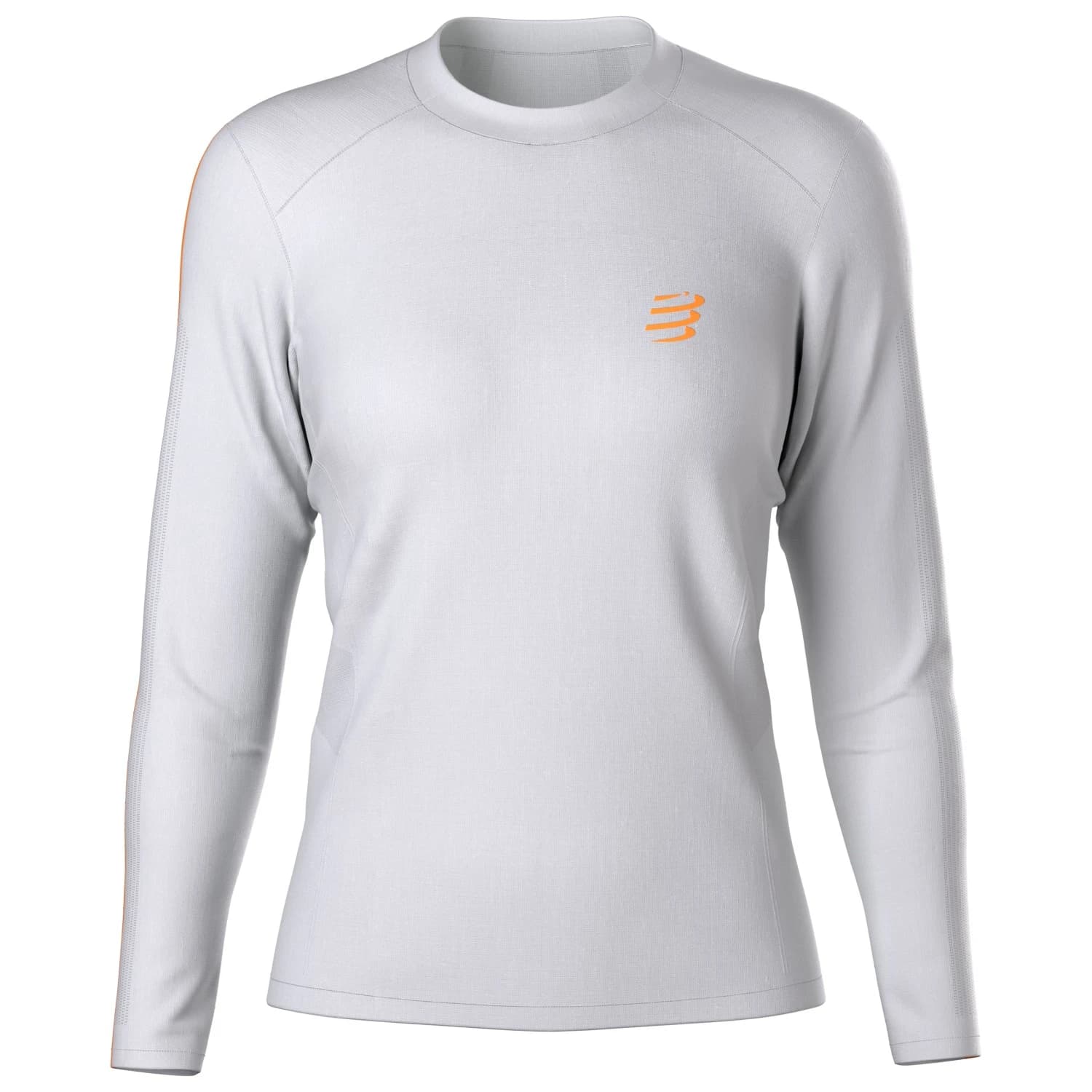Дамска тениска Compressport Women's Performance L/S Running shirt - Vaporous Grey / Apricot / Reflective Apricot