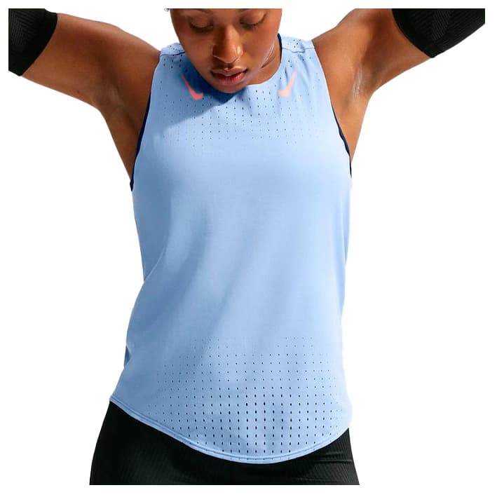 Дамски потник с широка презрамка Nike Women's AeroSwift Dri-FIT ADV Running Singlet Running shirt - Aluminum / Atomic Pink