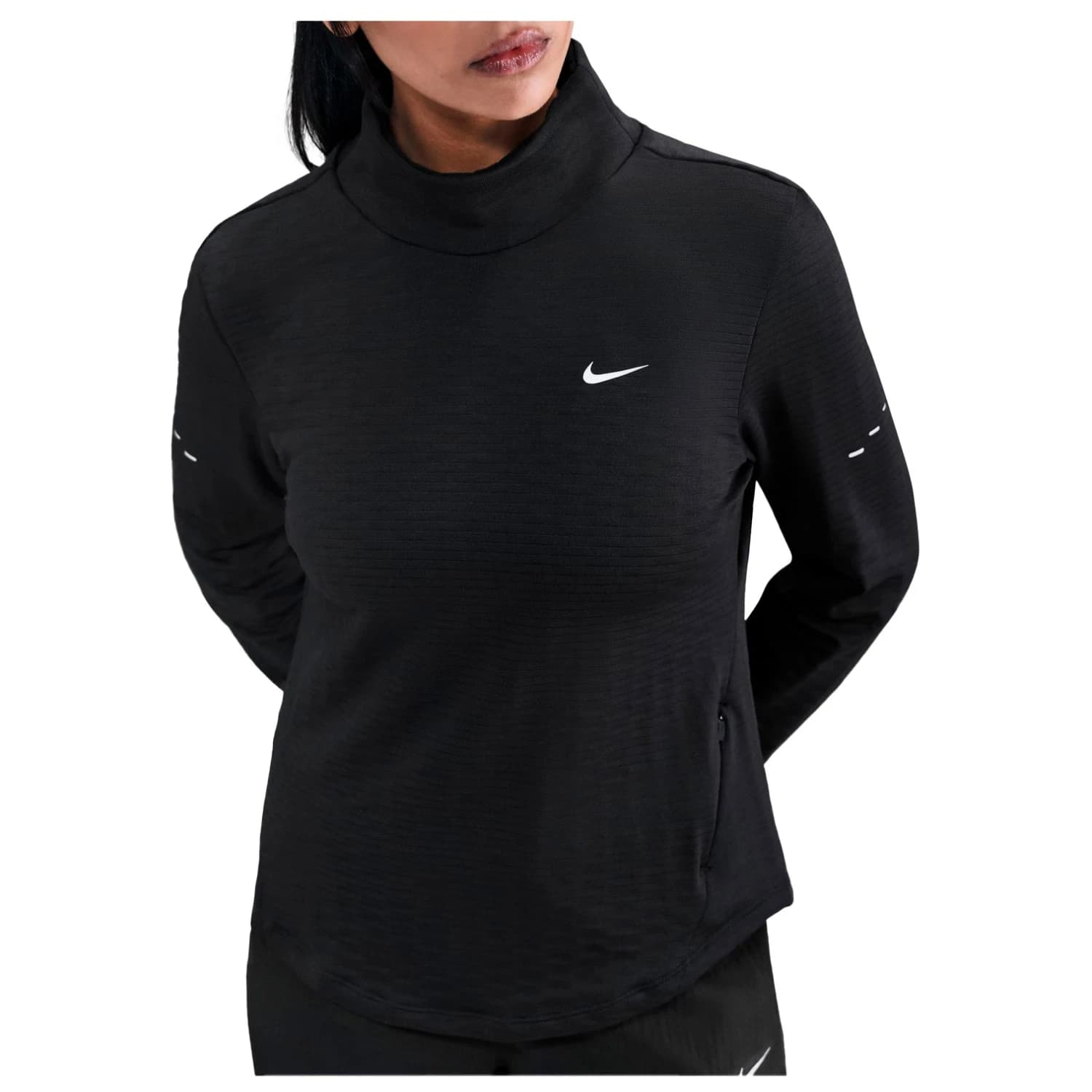 Дамска тениска Nike Women's Swift Therma Fit Turtleneck Top Running shirt - Black / Reflective Silver