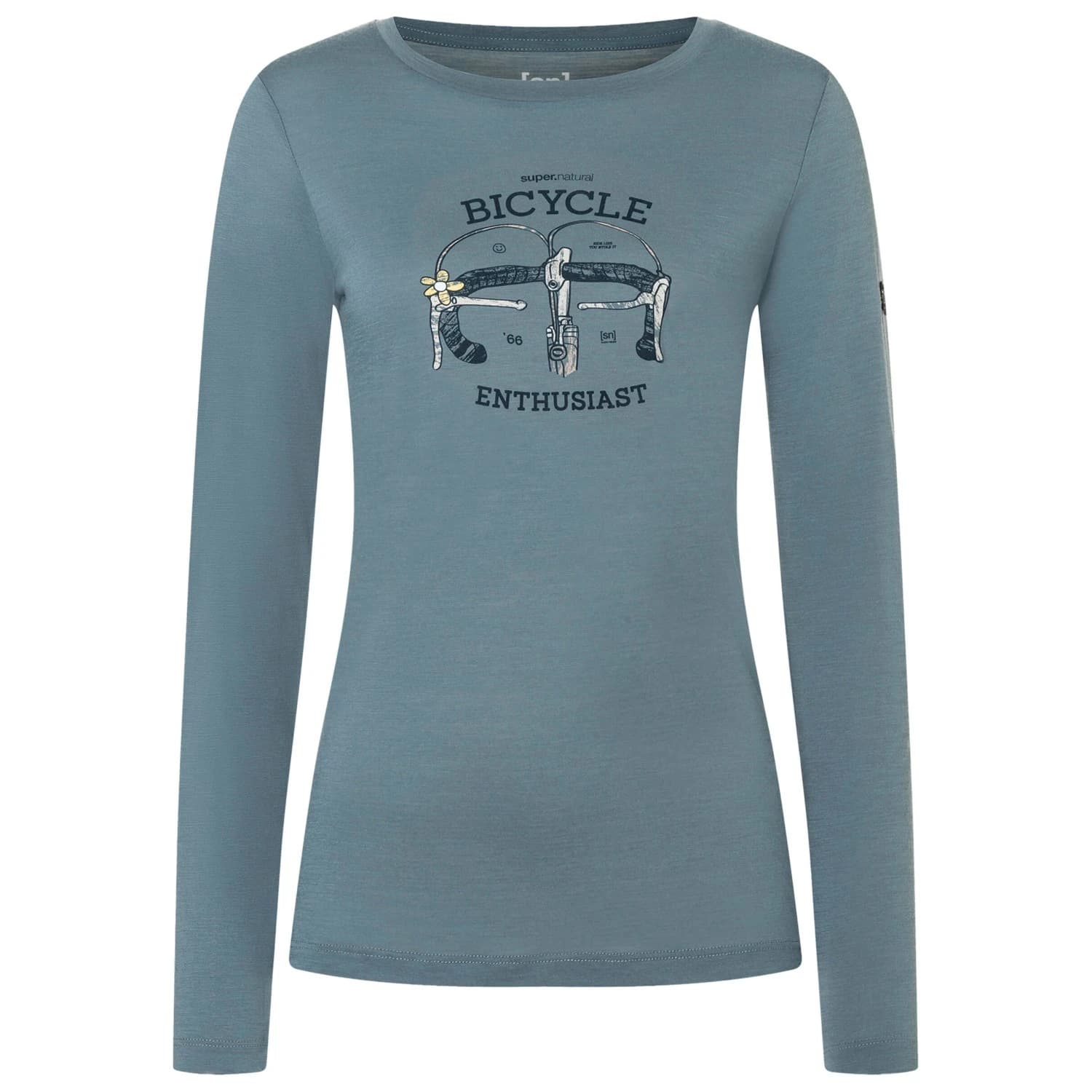 Дамска блуза с дълъг ръкав super.natural Women's Bike Enthusiast L/S Merino longsleeve - Stormy Weather / Various