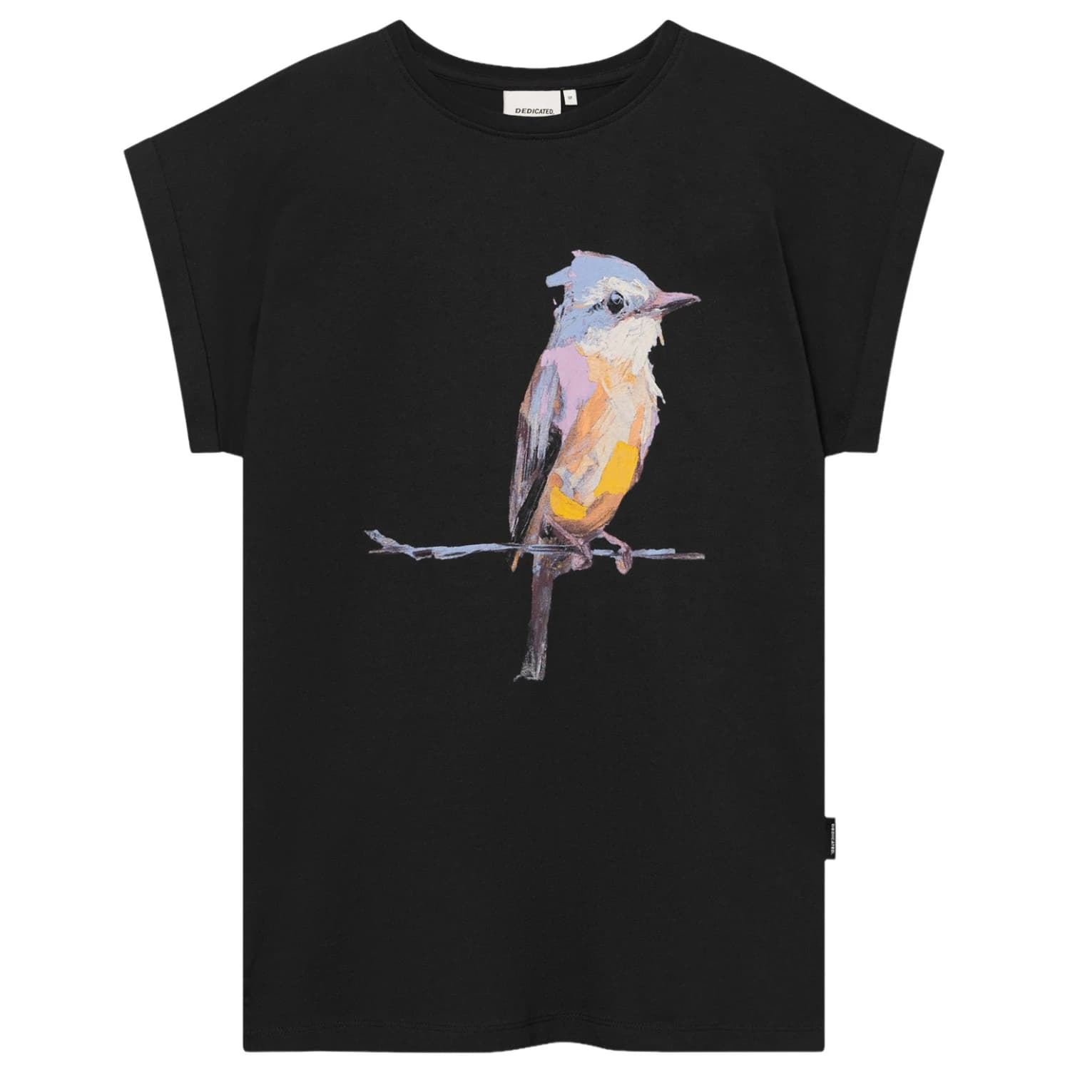 Дамска тениска DEDICATED Women's T-Shirt Visby Painted Bird T-shirt - Black