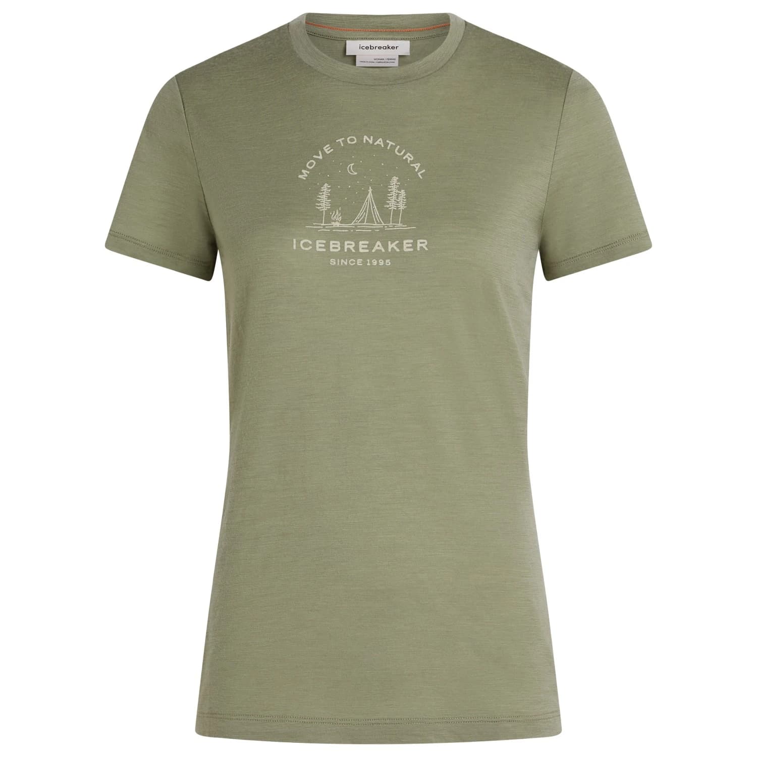 Дамска мериносова блуза Icebreaker Women's Merino 150 Tech Lite S/S Tee Peaceful Pass Merino shirt - Lichen
