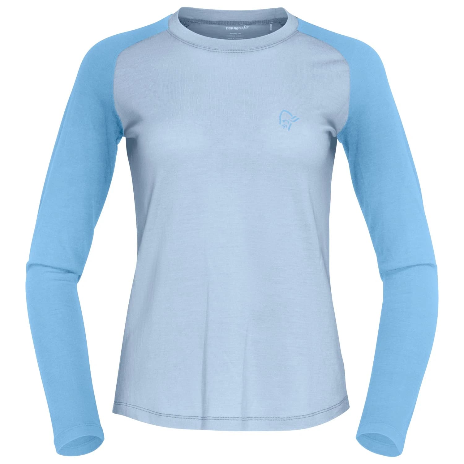 Дамска мериносова блуза Norrøna Women's Femund Pureull Long Sleeve Merino shirt - Cashmere Blue / Allure