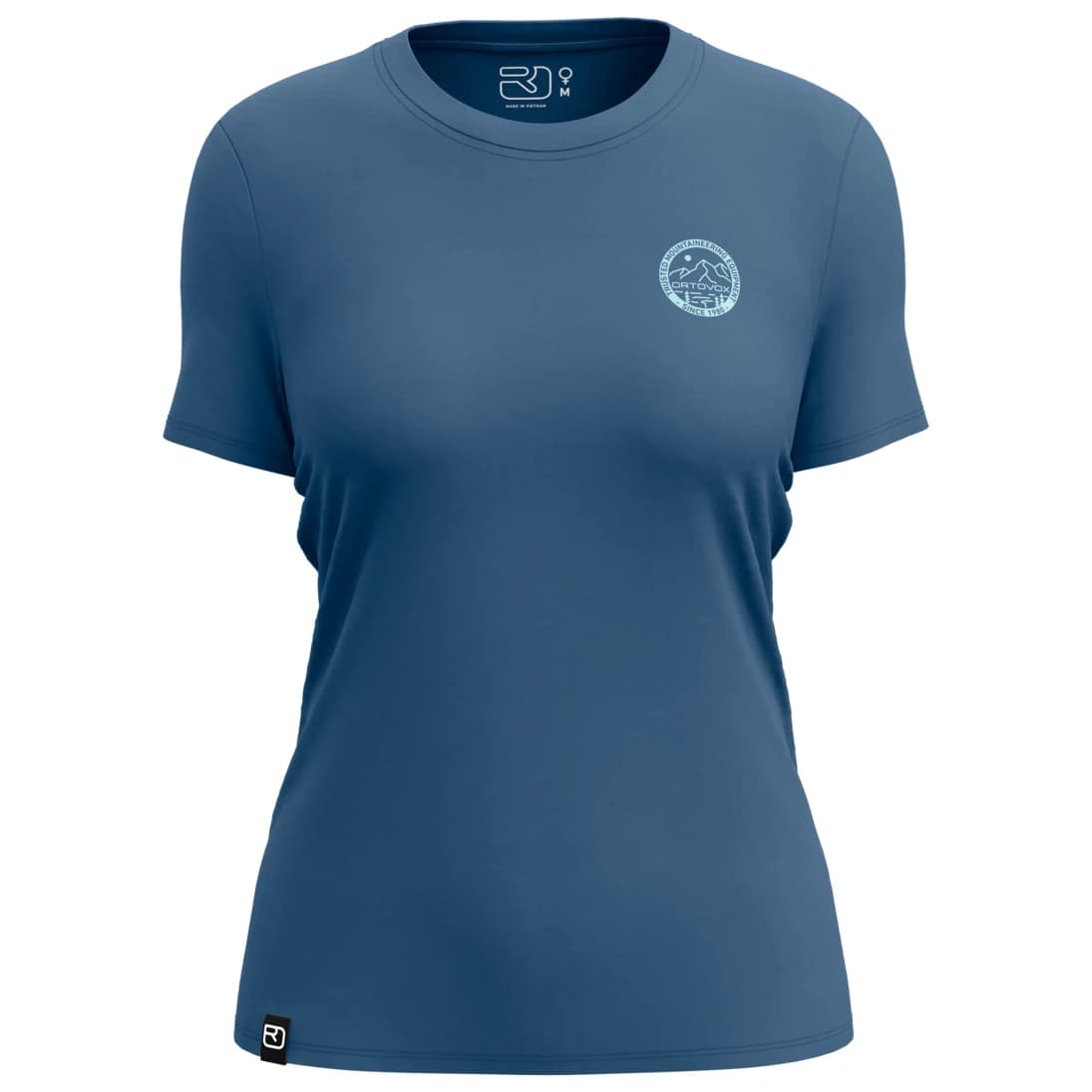 Дамска мериносова блуза Ortovox Women's 185 Merino Mountain Badge TS Merino shirt - Blue Nunatak