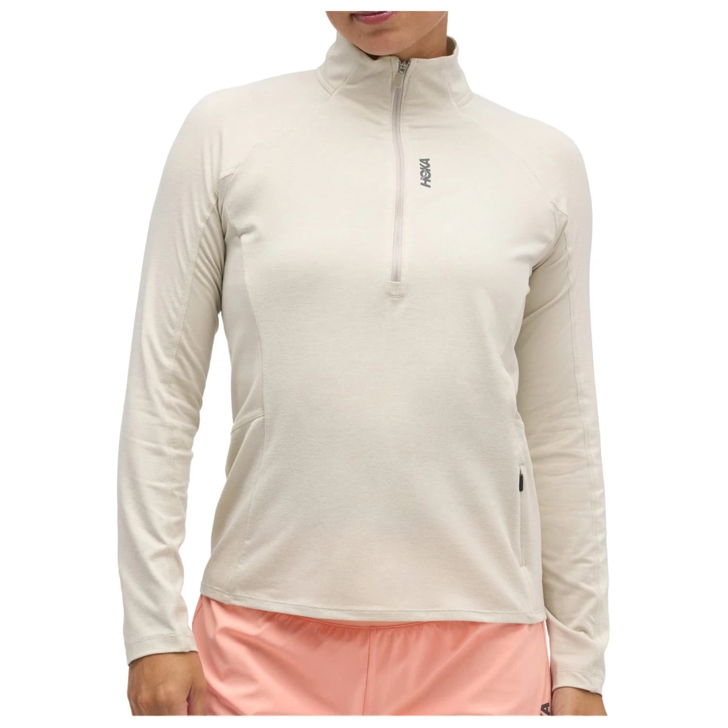 Тениска HOKA Women's Skyform Half Zip Running shirt - River Rock Grey Heather