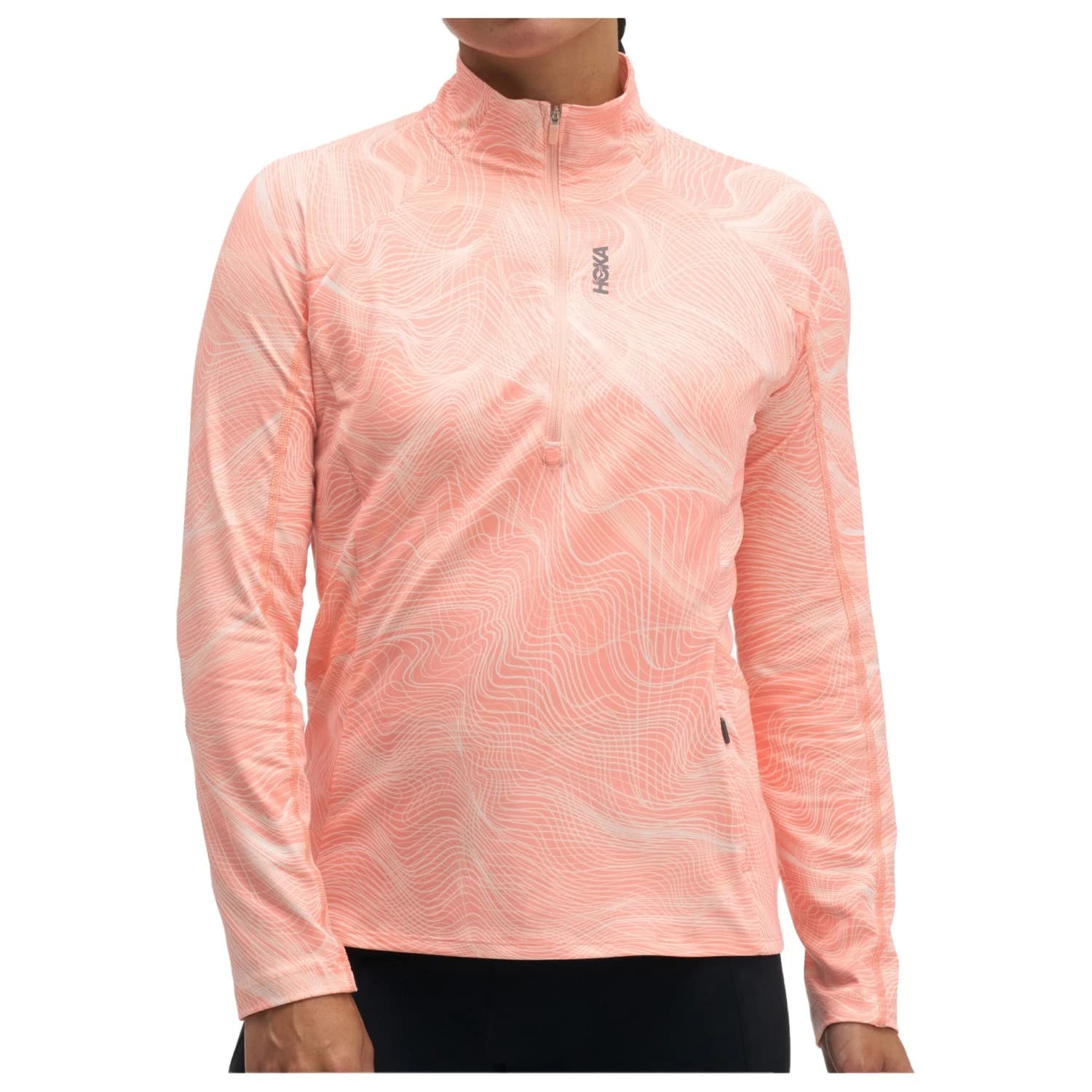 Дамска тениска Hoka Women's Skyform Half Zip CLF Prt Running shirt - Sunstone PRT