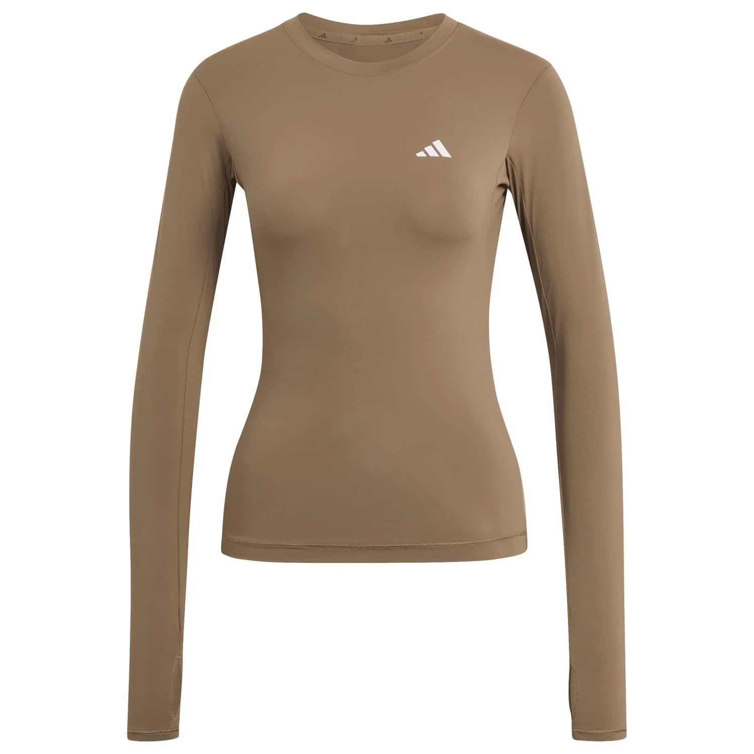 Дамска блуза с дълъг ръкав adidas Women's Primelift Essentials Workout Contour L/S Longsleeve - Khaki Six
