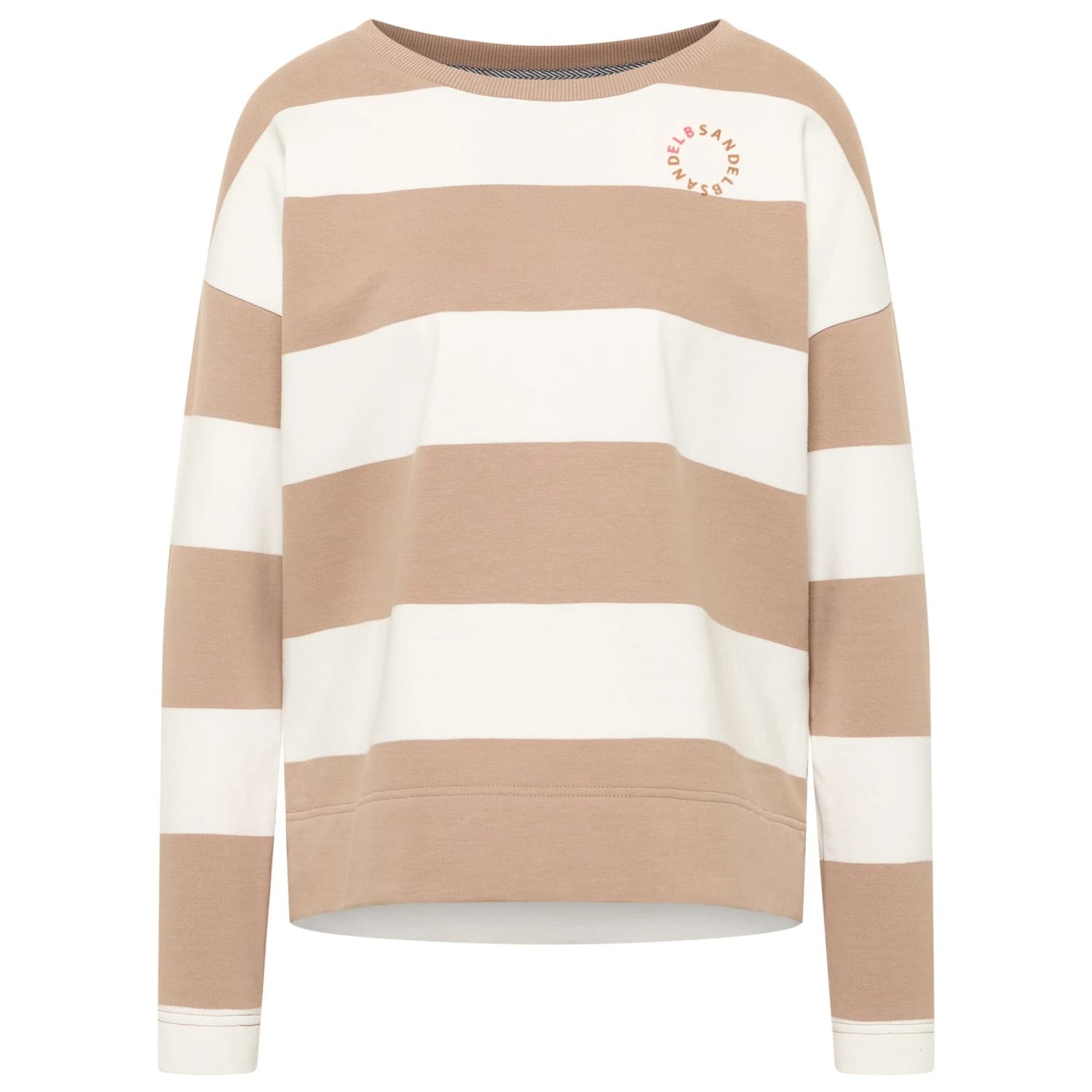 Дамска блуза с дълъг ръкав ELBSAND Women's Hilma Longsleeve - Nougat / Cloud White / Stripe