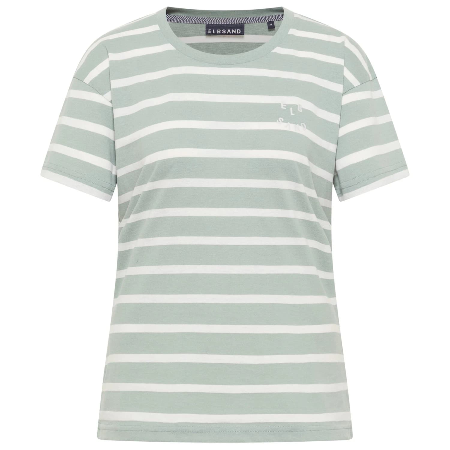 Дамска тениска ELBSAND Women's Uumi T-shirt - Silt Green / Cloud White / Stripe